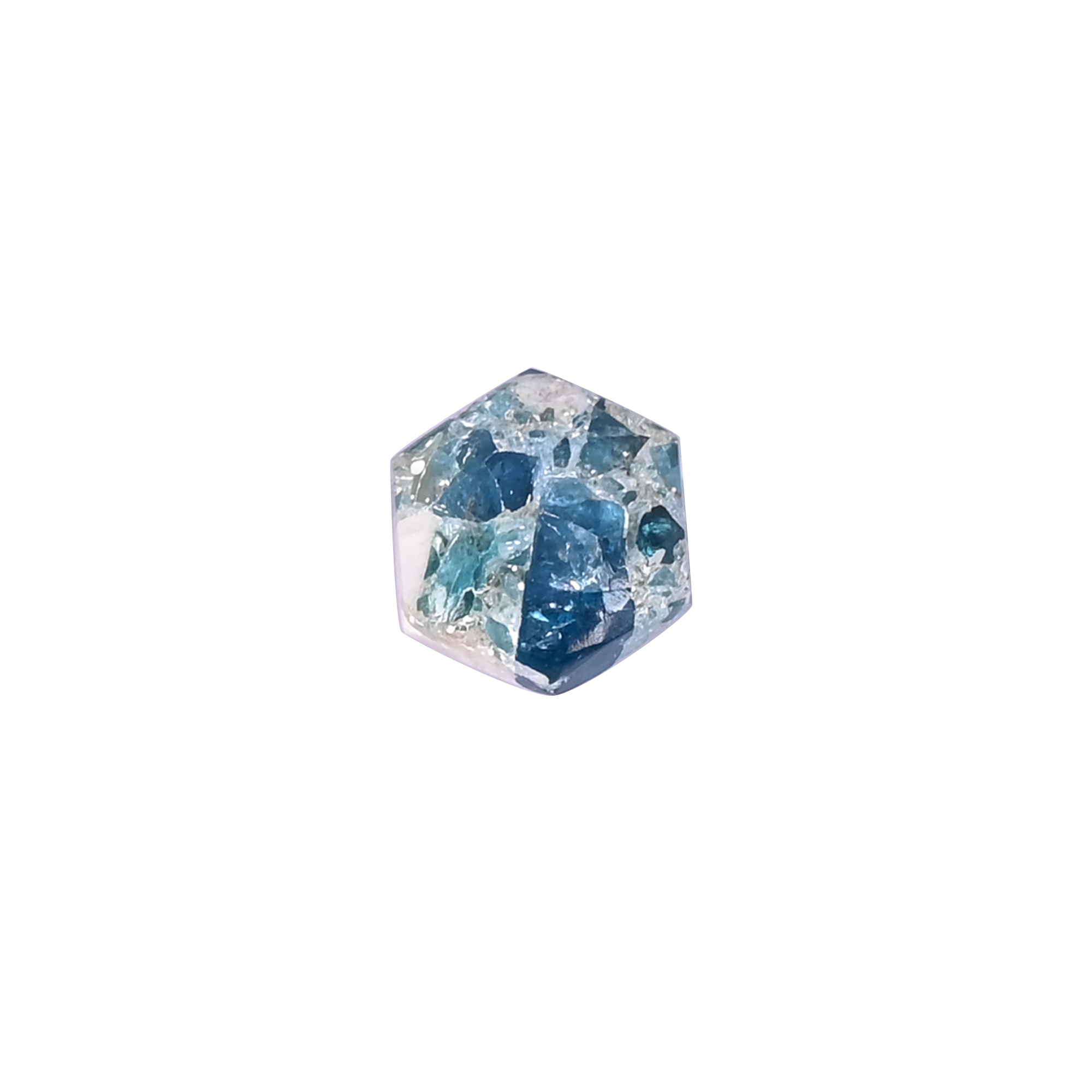 Natural Apatite Mohave Loose Gemstone 44 Carat Hexagon 10x10 mm Flat-back Cabochon for Jewelry Making 1 Pcs