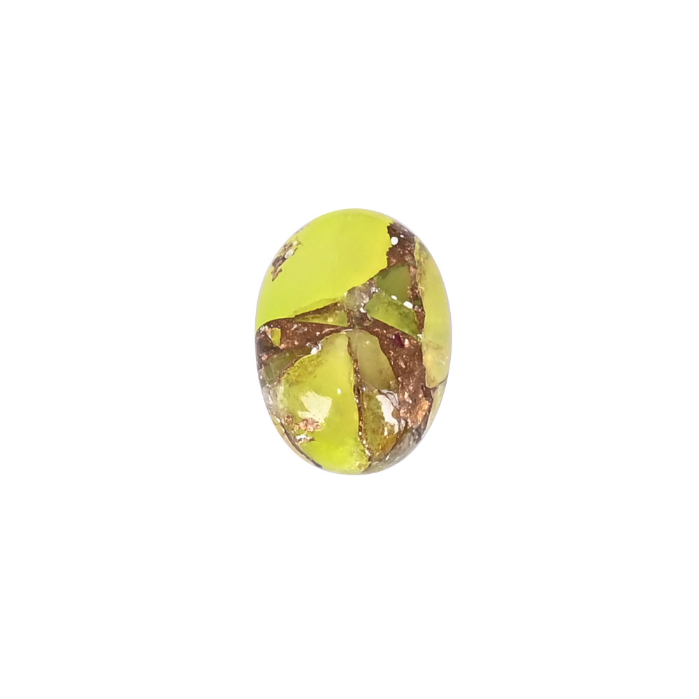 Image of Natural Green Opal Mohave Loose Gemstone 4.9 Carat Oval 14x10 mm Flat-back Cabochon for Jewelry Making | 1 Pcs