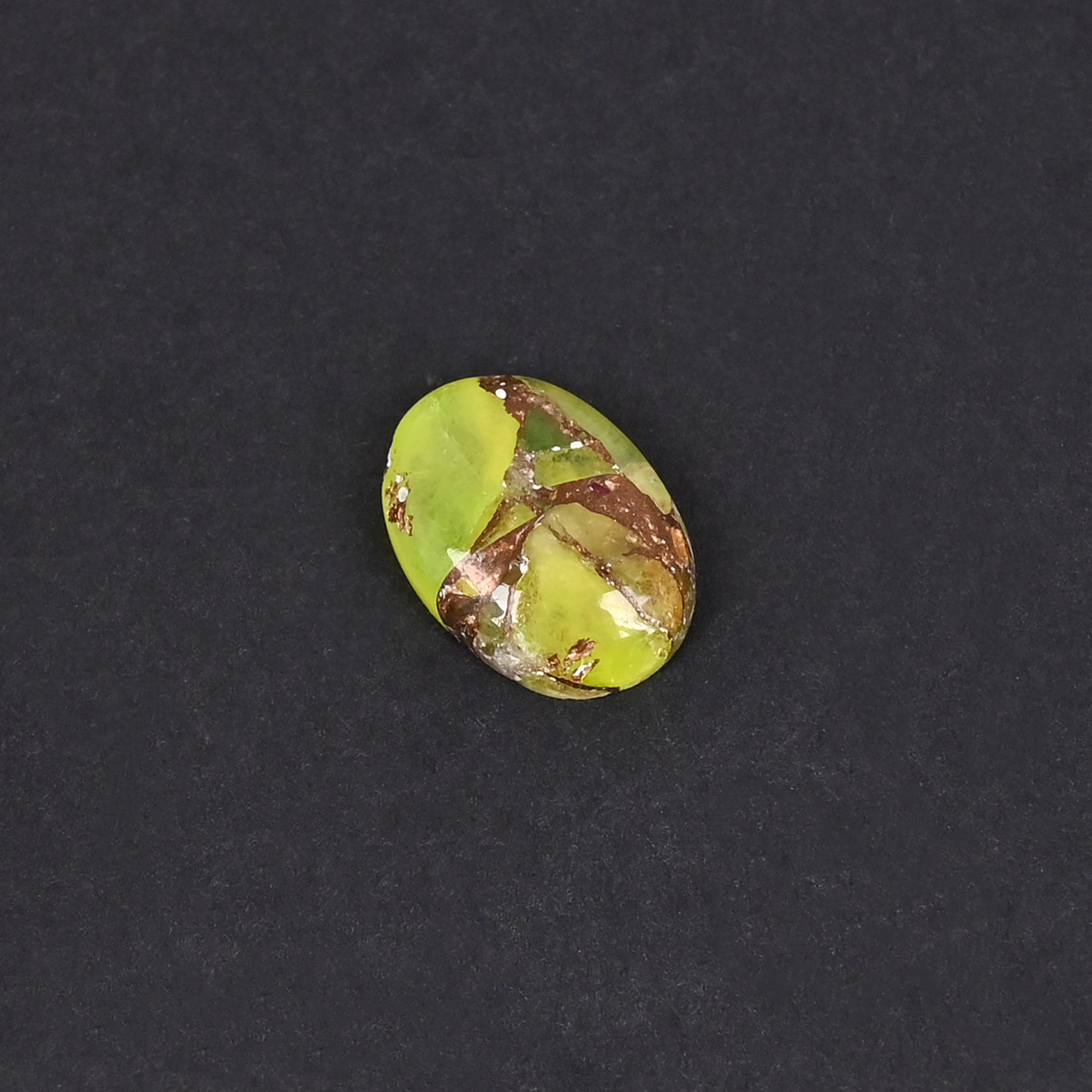Natural Green Opal Mohave Loose Gemstone 49 Carat Oval 14x10 mm Flat-back Cabochon for Jewelry Making 1 Pcs