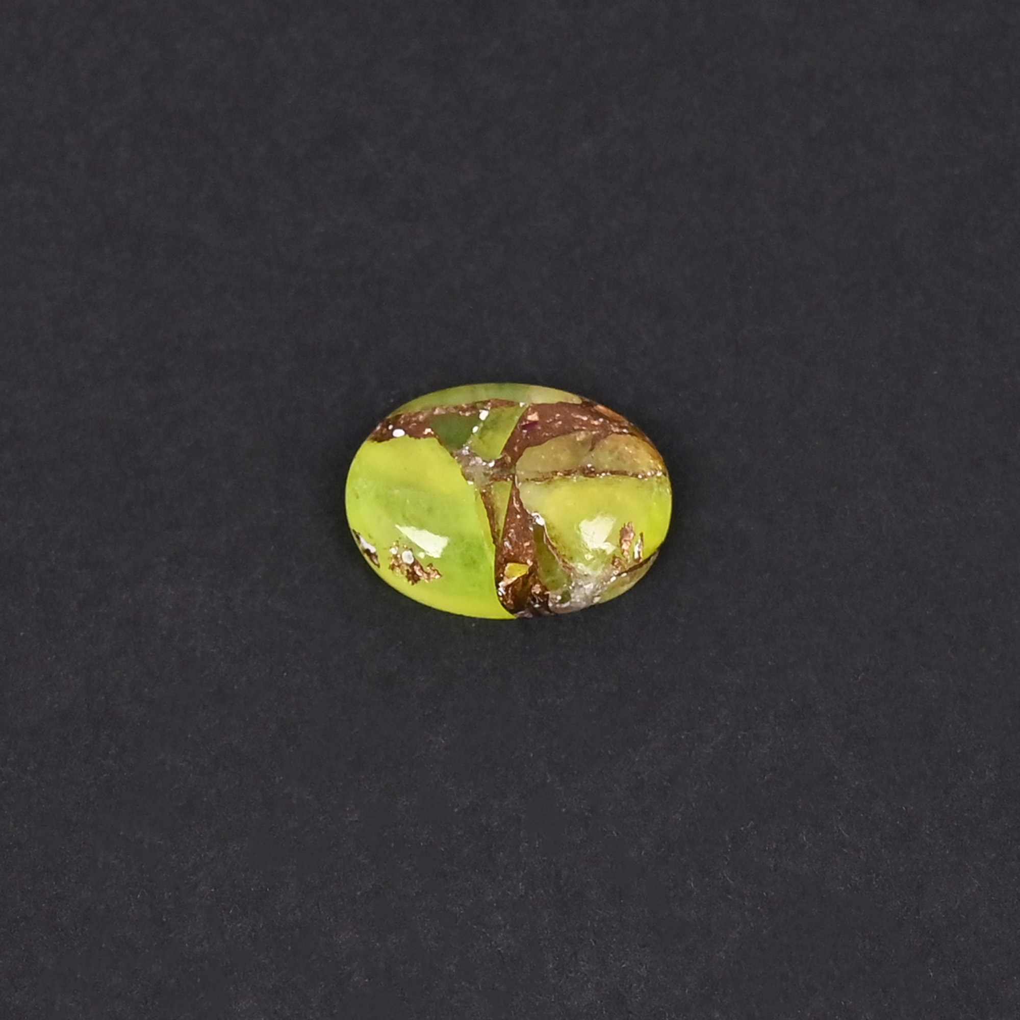 Natural Green Opal Mohave Loose Gemstone 49 Carat Oval 14x10 mm Flat-back Cabochon for Jewelry Making  1 Pcs