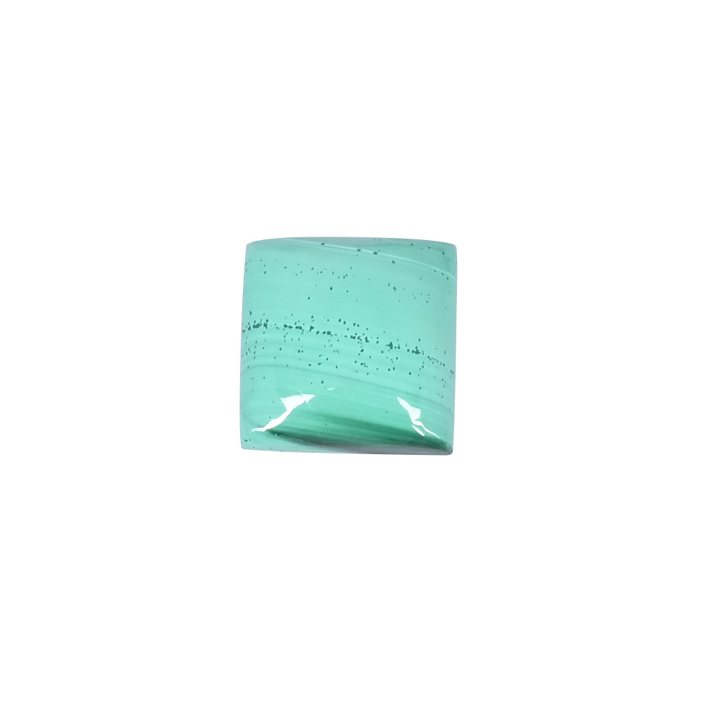 Image of Natural Malachite Loose Gemstone 8.1 Carat Square 12x12 mm Flat-back Cabochon for Jewelry Making | 1 Pcs