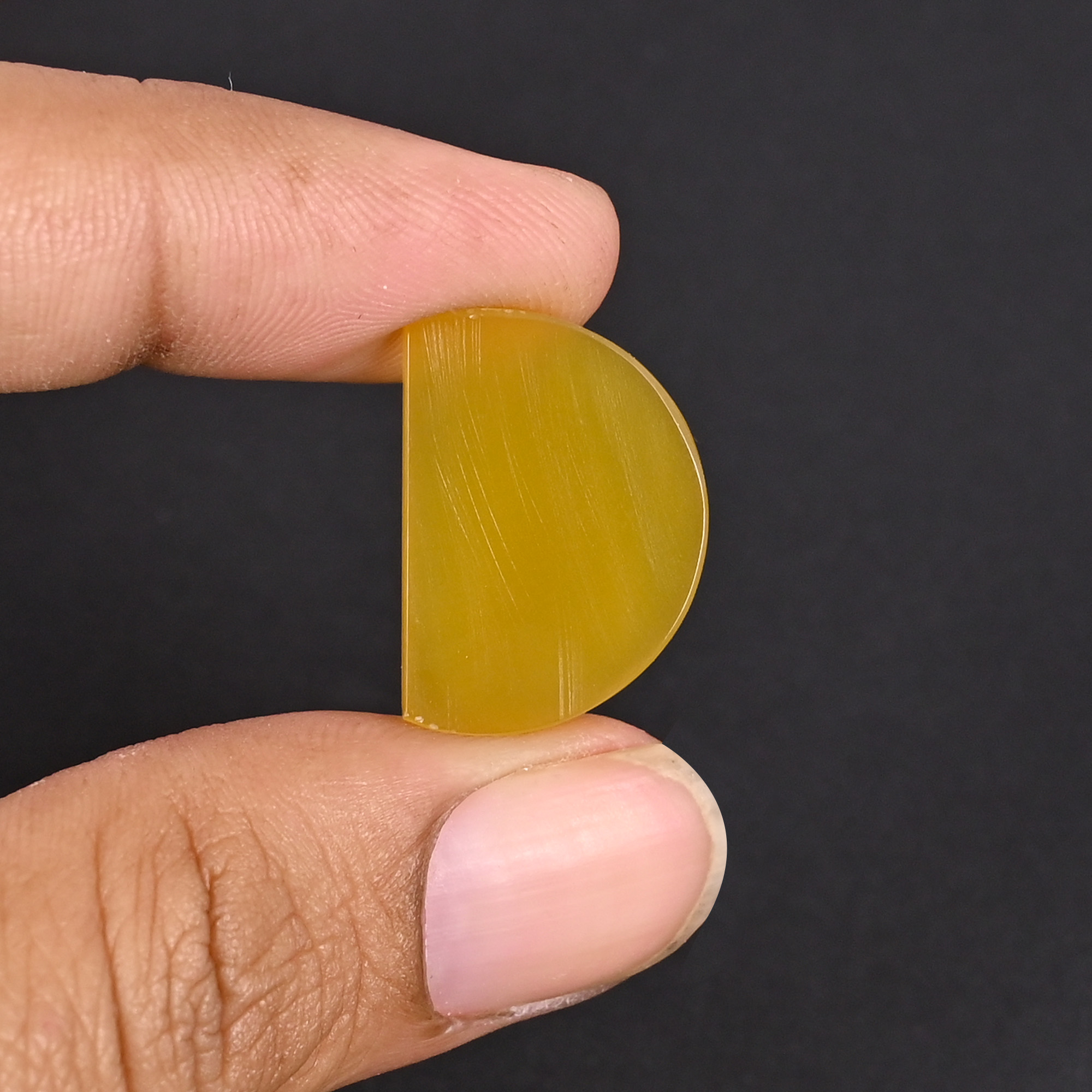 Natural Yellow Onyx Loose Gemstone 113 Carat Fancy 22x16 mm Flat-back Smooth Stone for Jewelry Making 1 Pcs