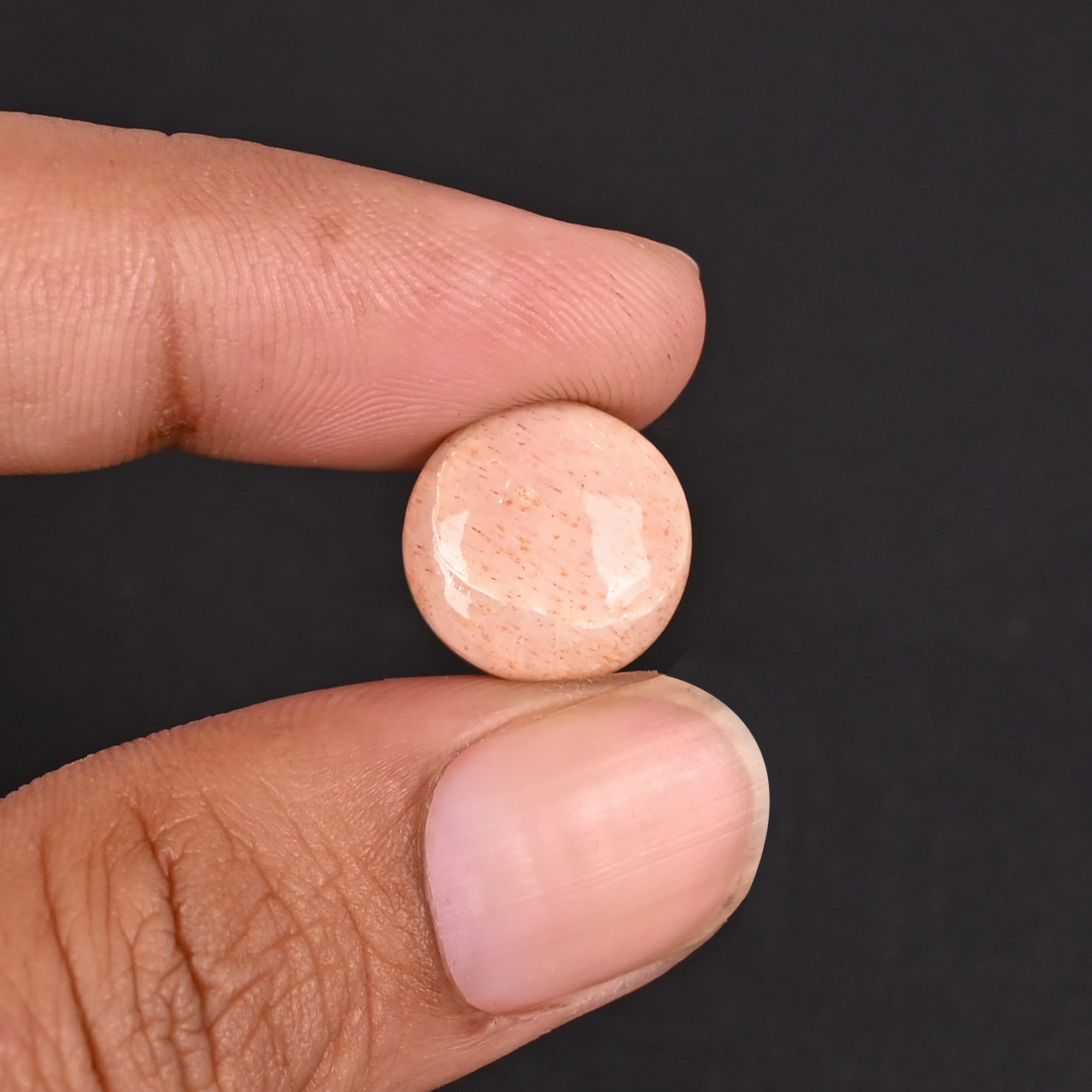 Natural Pink Jasper Loose Gemstone 61 Carat Round 13x13 mm Flat-back Cabochon for Jewelry Making  1 Pcs