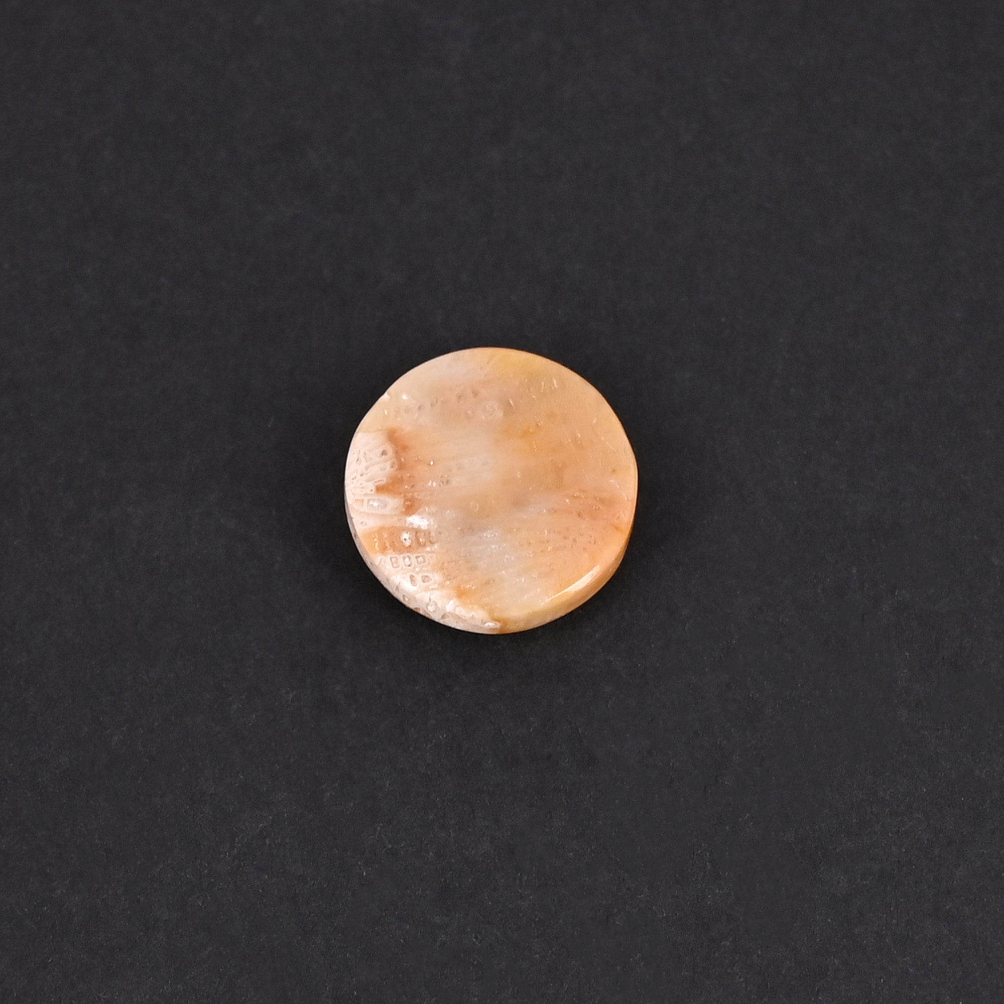 Natural Coral Loose Gemstone 101 Carat Round 15x15 mm Flat-back Cabochon for Jewelry Making 1 Pcs
