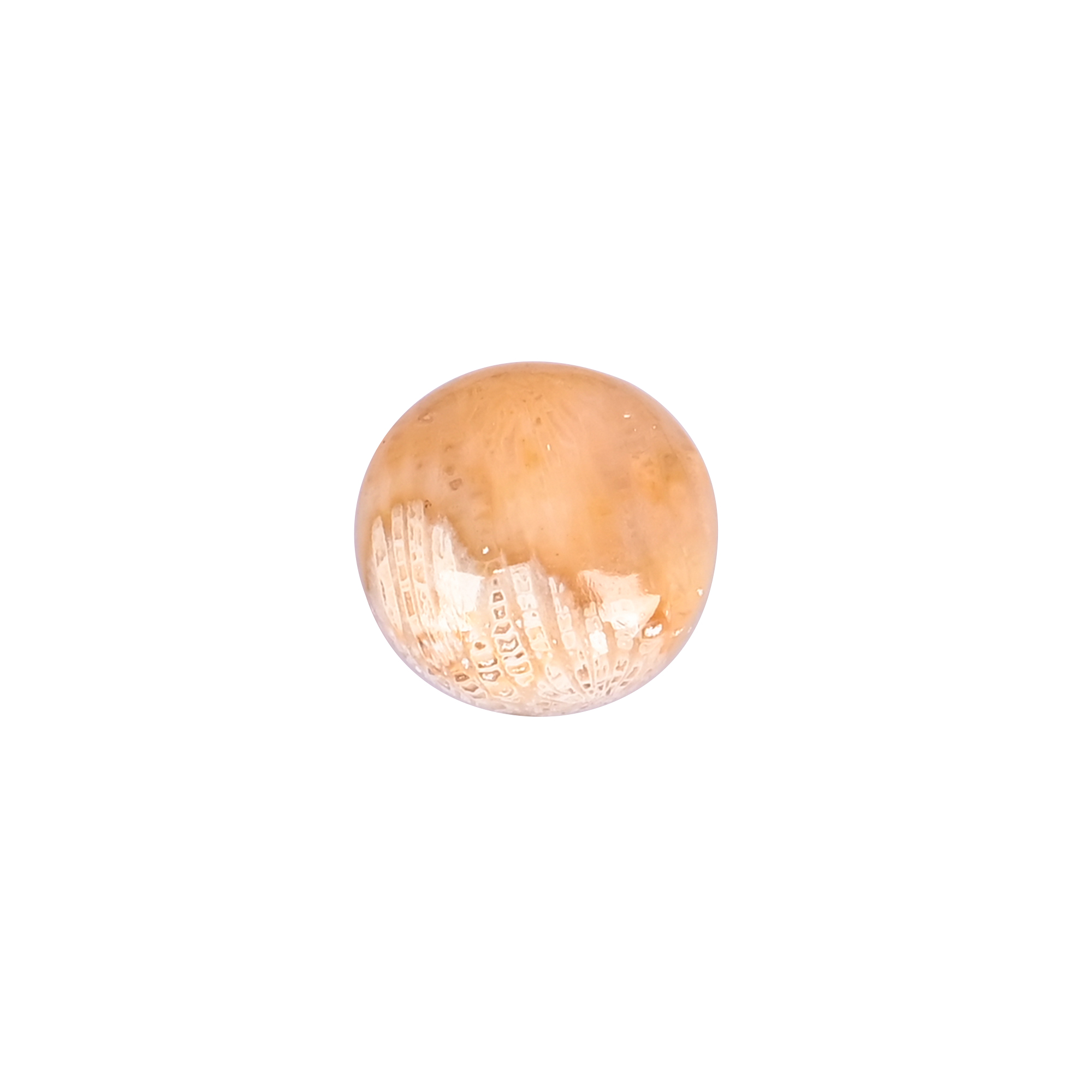 Natural Coral Loose Gemstone 101 Carat Round 15x15 mm Flat-back Cabochon for Jewelry Making 1 Pcs