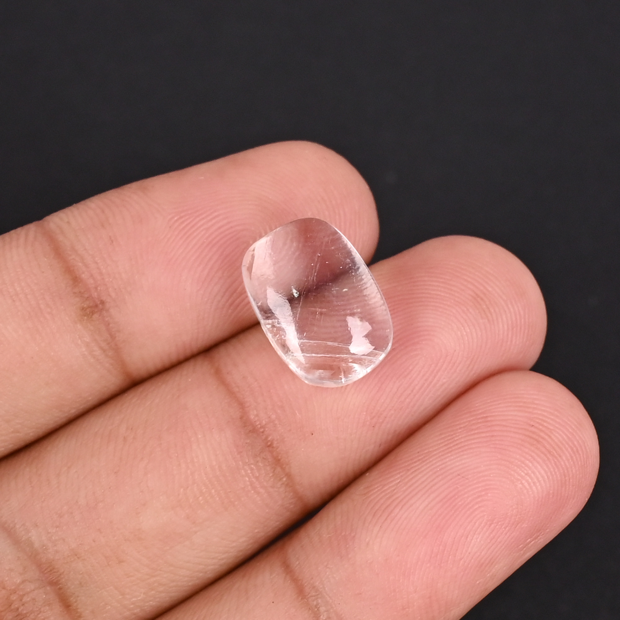 Natural Kunzite Loose Gemstone 83 Carat Rectangle 14x10 mm Flat-back Cabochon for Jewelry Making  1 Pcs