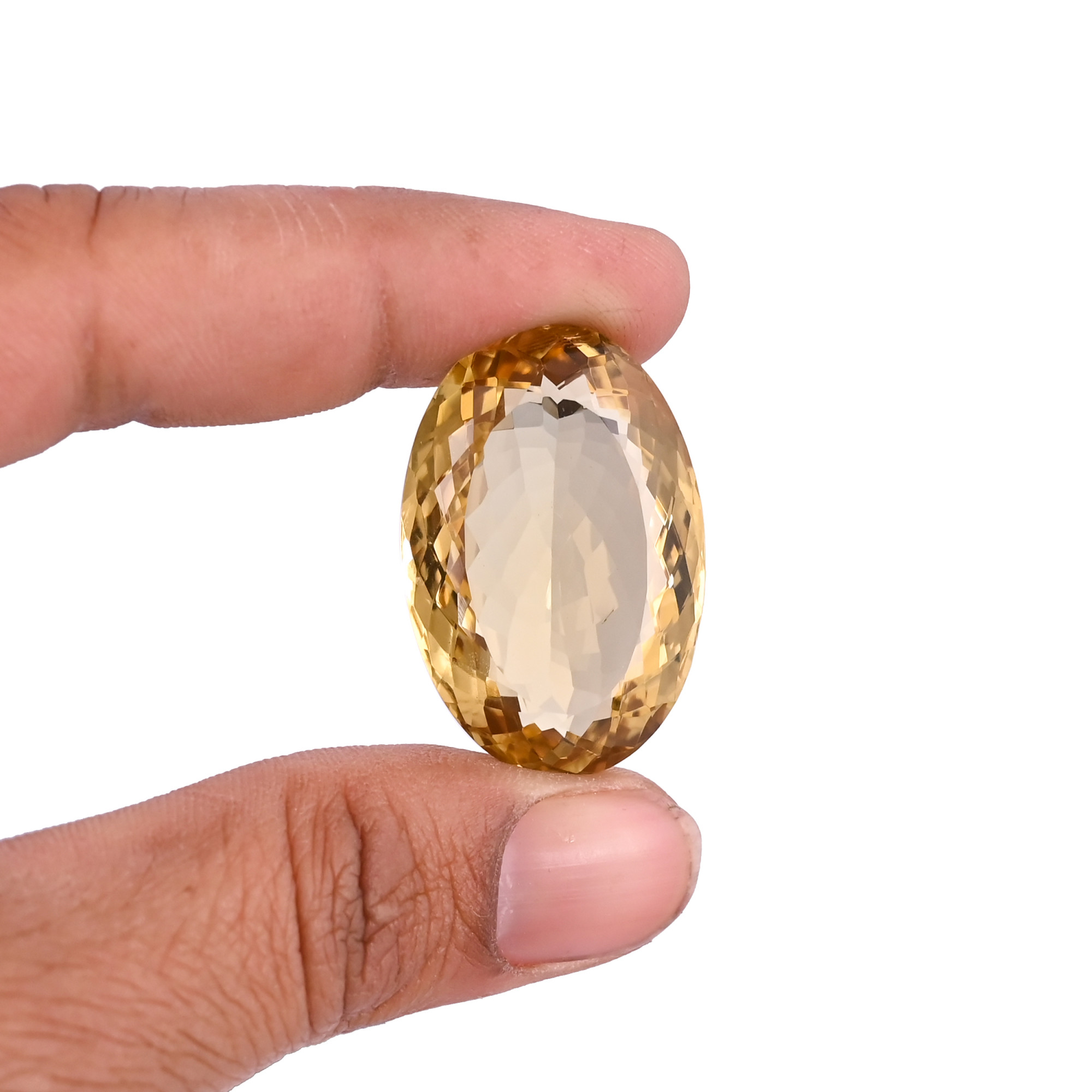 Natural Lemon Quartz 33X23MM Oval Checker Cut 5930Cts 1 Piece Gemstone For Making Jewelry