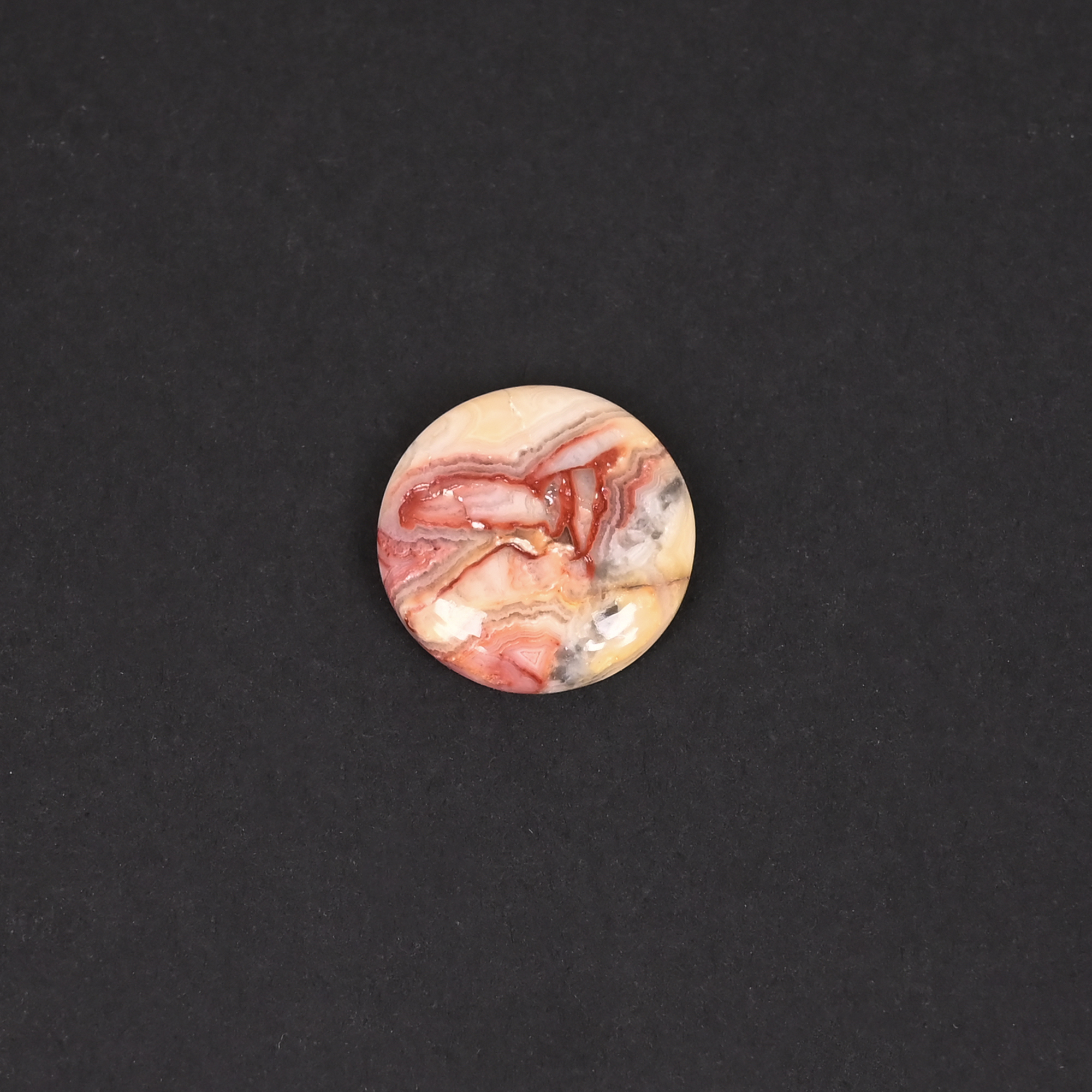 Premium Natural Crazy Lace Agate Round Shape 185 Carat Cabochon Loose Gemstone