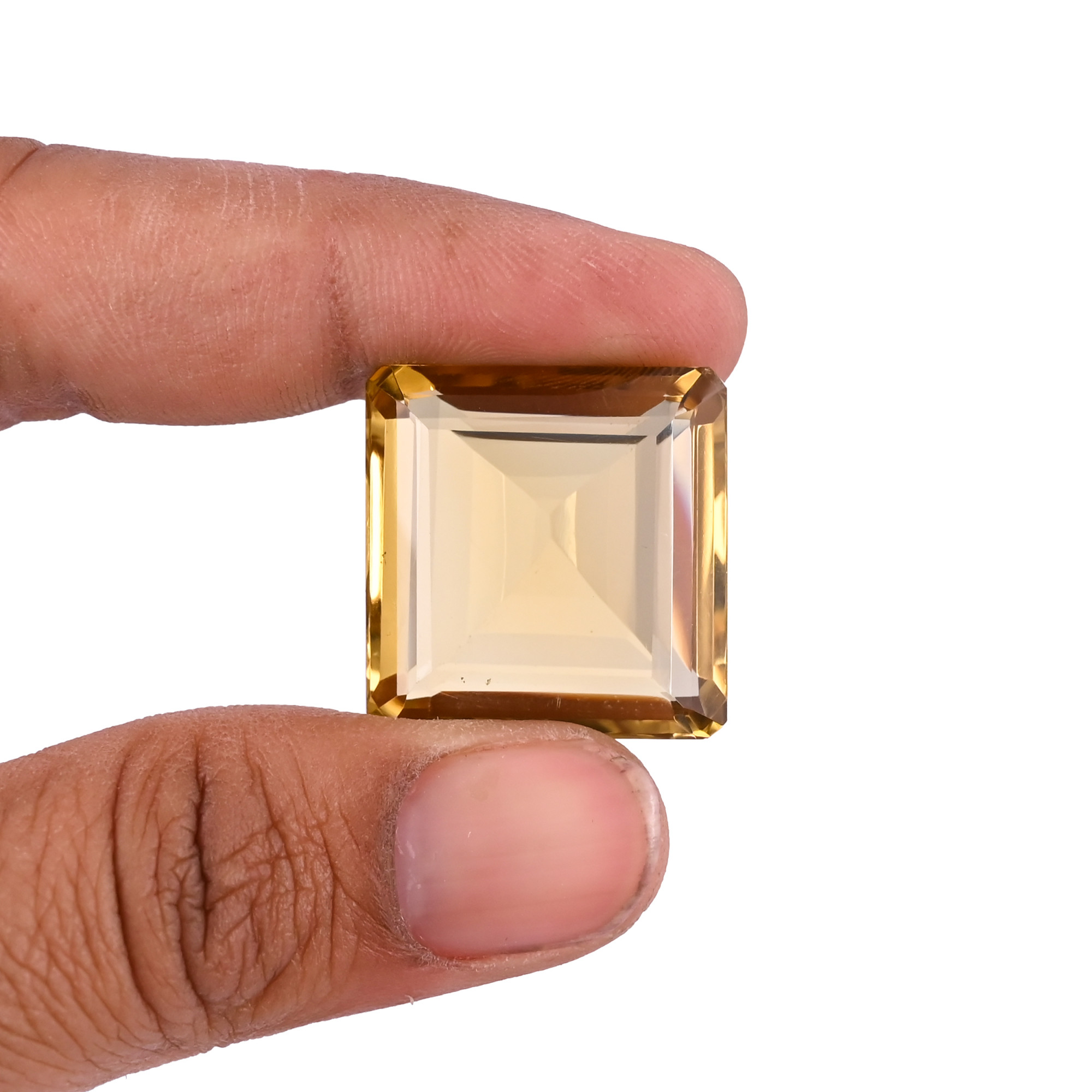 Natural Lemon Quartz 24MM Square Normal Cut 50Cts 1 Piece Gemstone For Making Jewelry