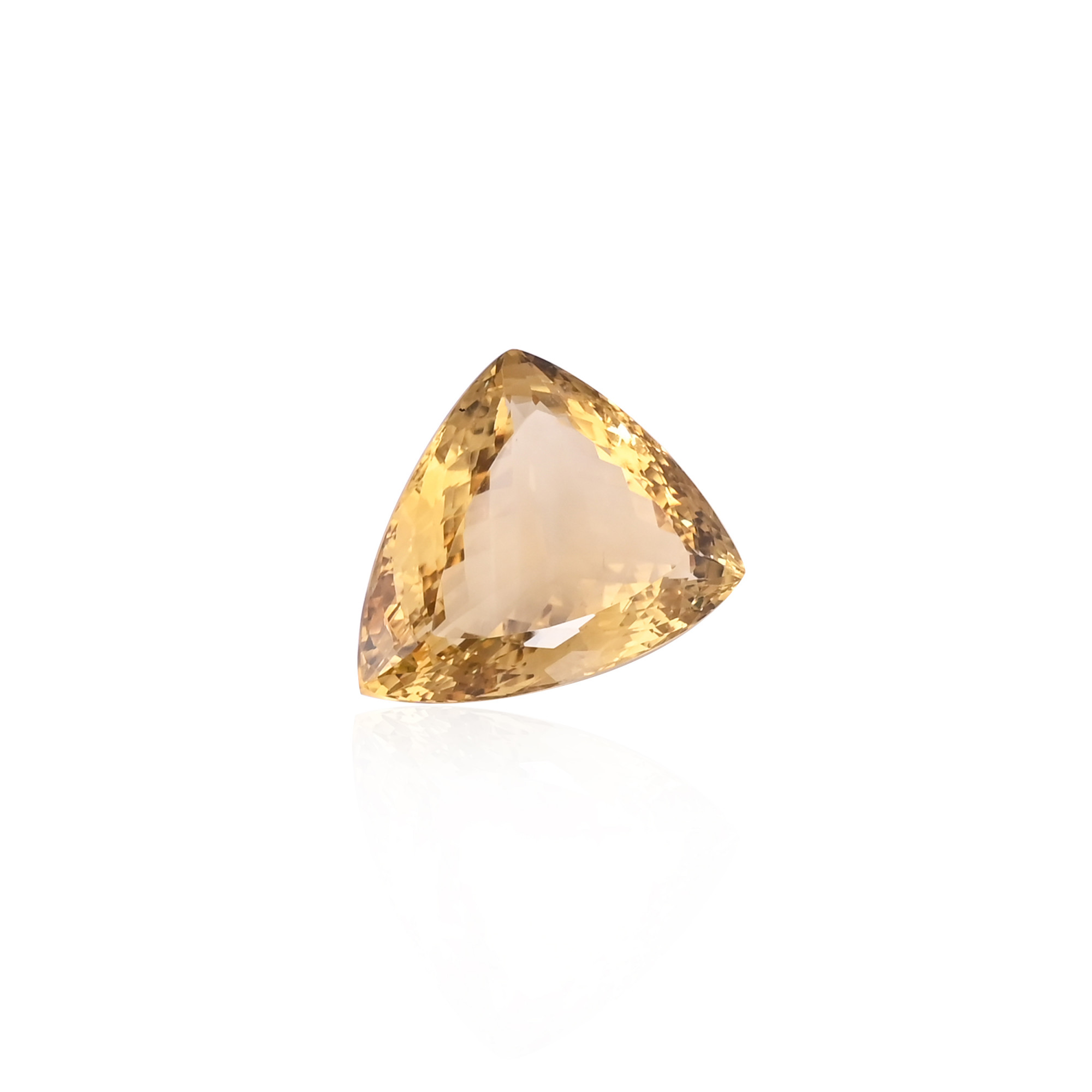 Natural Lemon Quartz 34X29MM Trillion Normal Cut 8615Cts 1Piece Gemstone For Making Jewelry