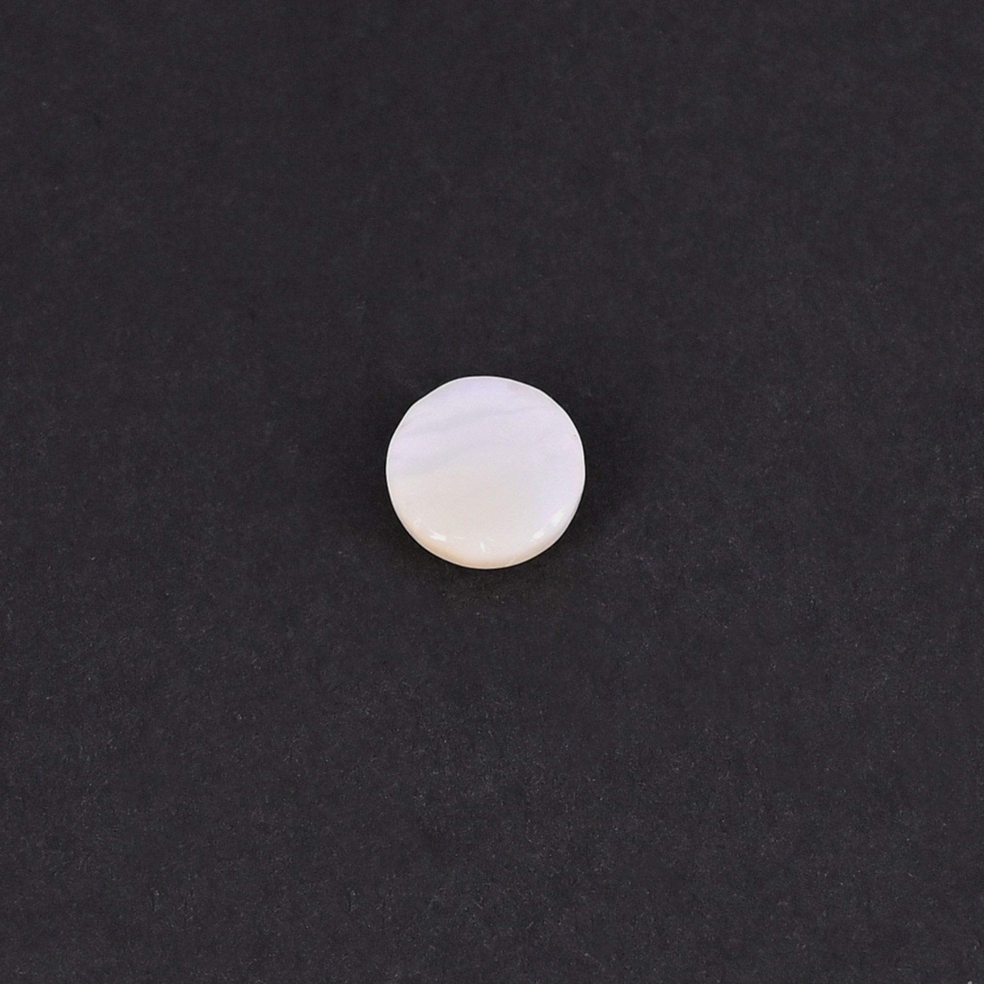 Natural White Agate Loose Gemstone 17 Carat Round 8x8 mm Flat-back Cabochon for Jewelry Making 1 Pcs