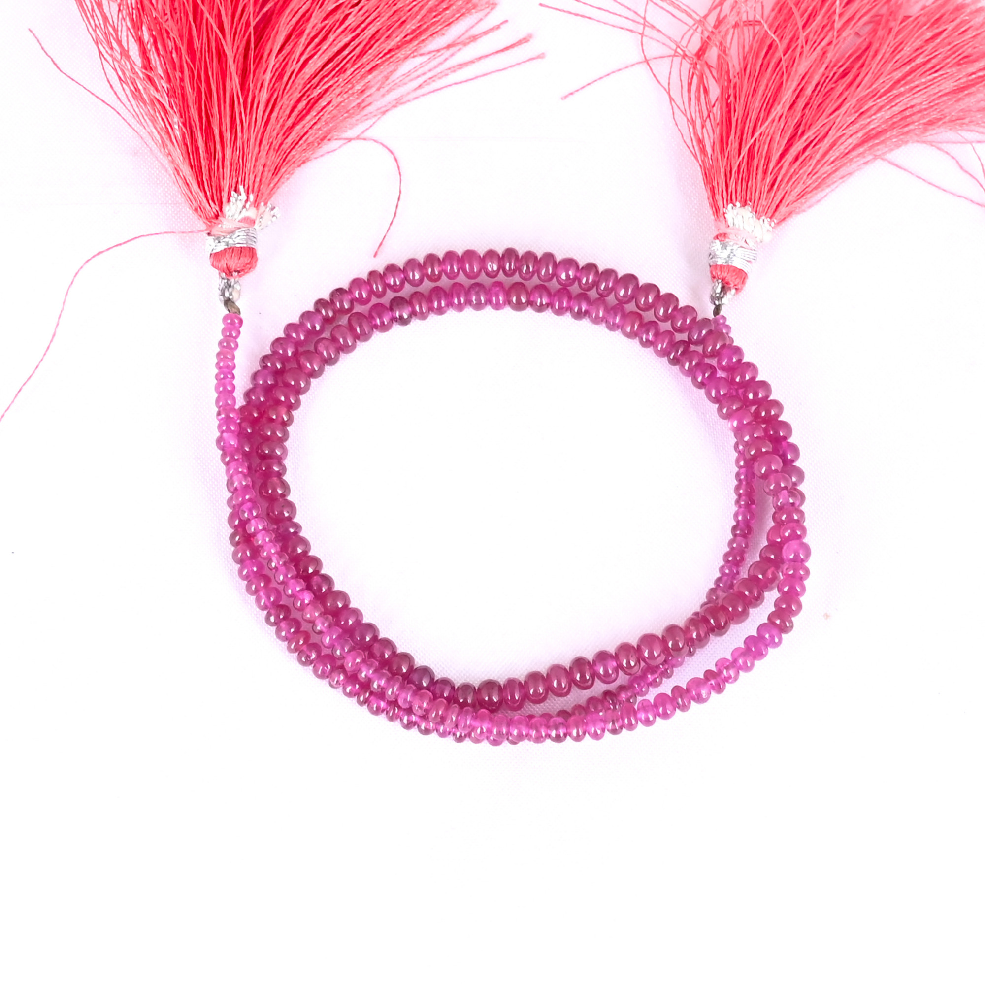 Natural Ruby Loose Gemstone 146 Gram 3x3 mm Round Briolette Smooth Beads Strand for Jewelry Making 1 Line Strand