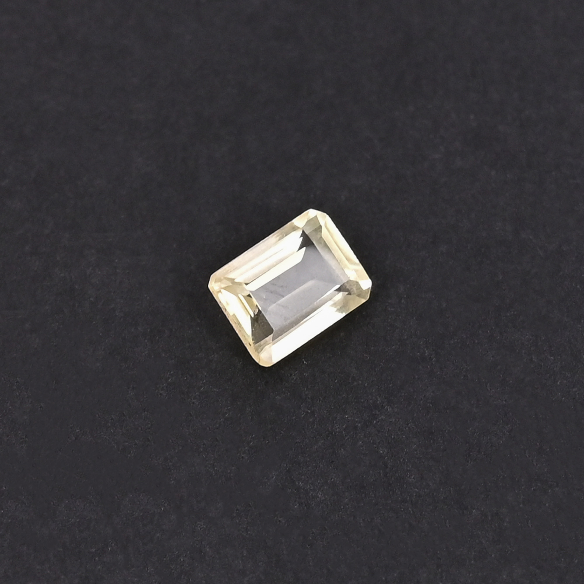 Natural Lemon Quartz Loose Gemstone 15 Carat Rectangle 8x6 mm Flat-back Faceted for Jewelry Making 1 Pcs