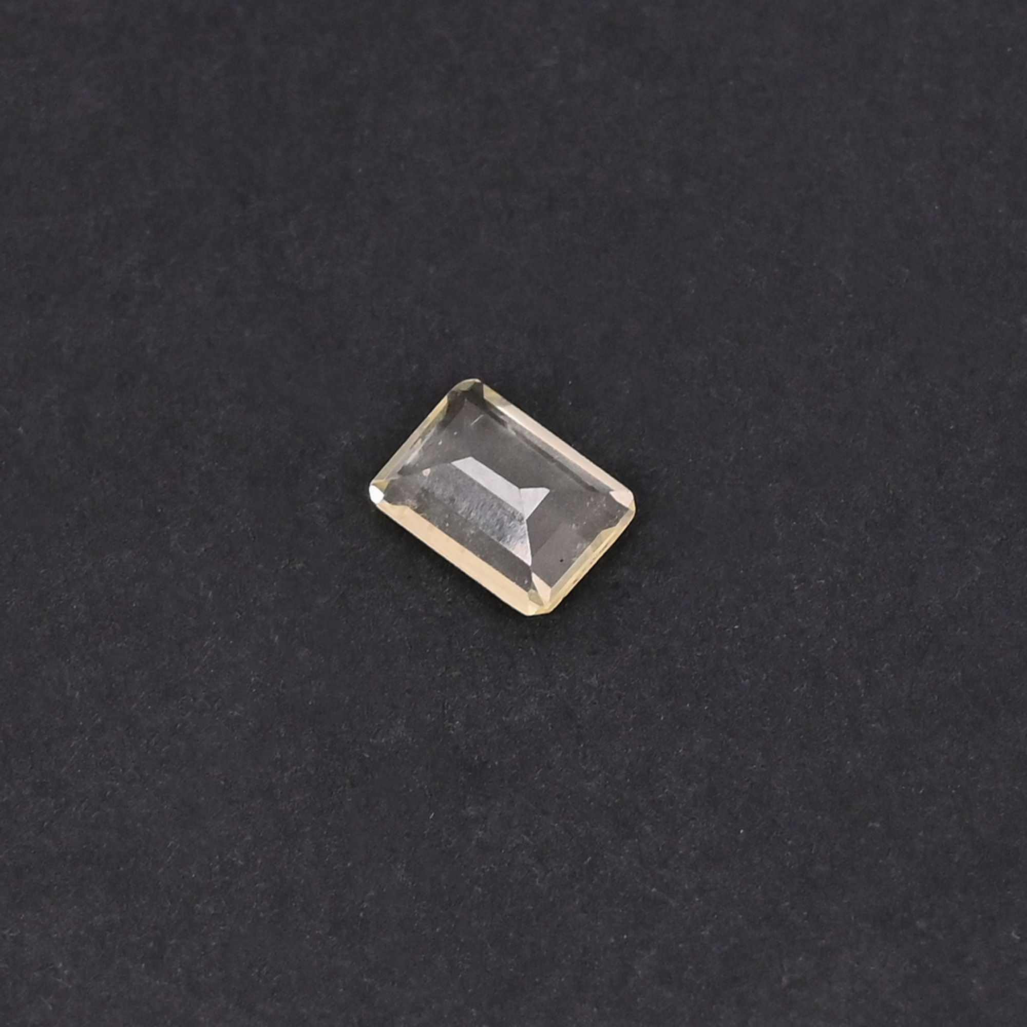 Natural Lemon Quartz Loose Gemstone 15 Carat Rectangle 8x6 mm Flat-back Faceted for Jewelry Making  1 Pcs
