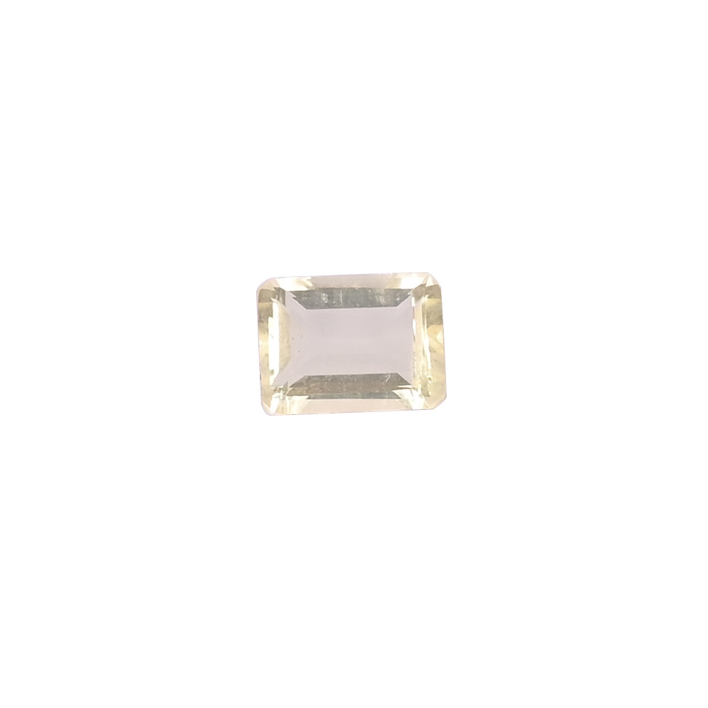 Image of Natural Lemon Quartz Loose Gemstone 1.5 Carat Rectangle 8x6 mm Flat-back Faceted for Jewelry Making | 1 Pcs