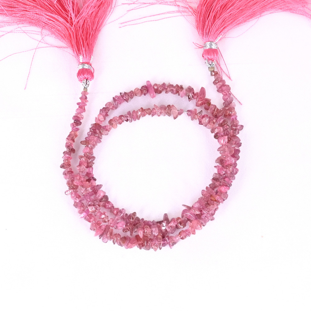Image of Natural Pink Tourmaline Loose Gemstone 12.2 Gram Mix Size Irregular Briolette Beads Strand for Jewelry Making | 1 Line Strand