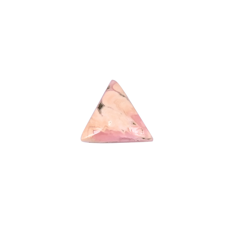 Image of Natural Rhodochrosite Loose Gemstone 1.5 Carat Triangle 7x7 mm Flat-back Cabochon for Jewelry Making | 1 Pcs