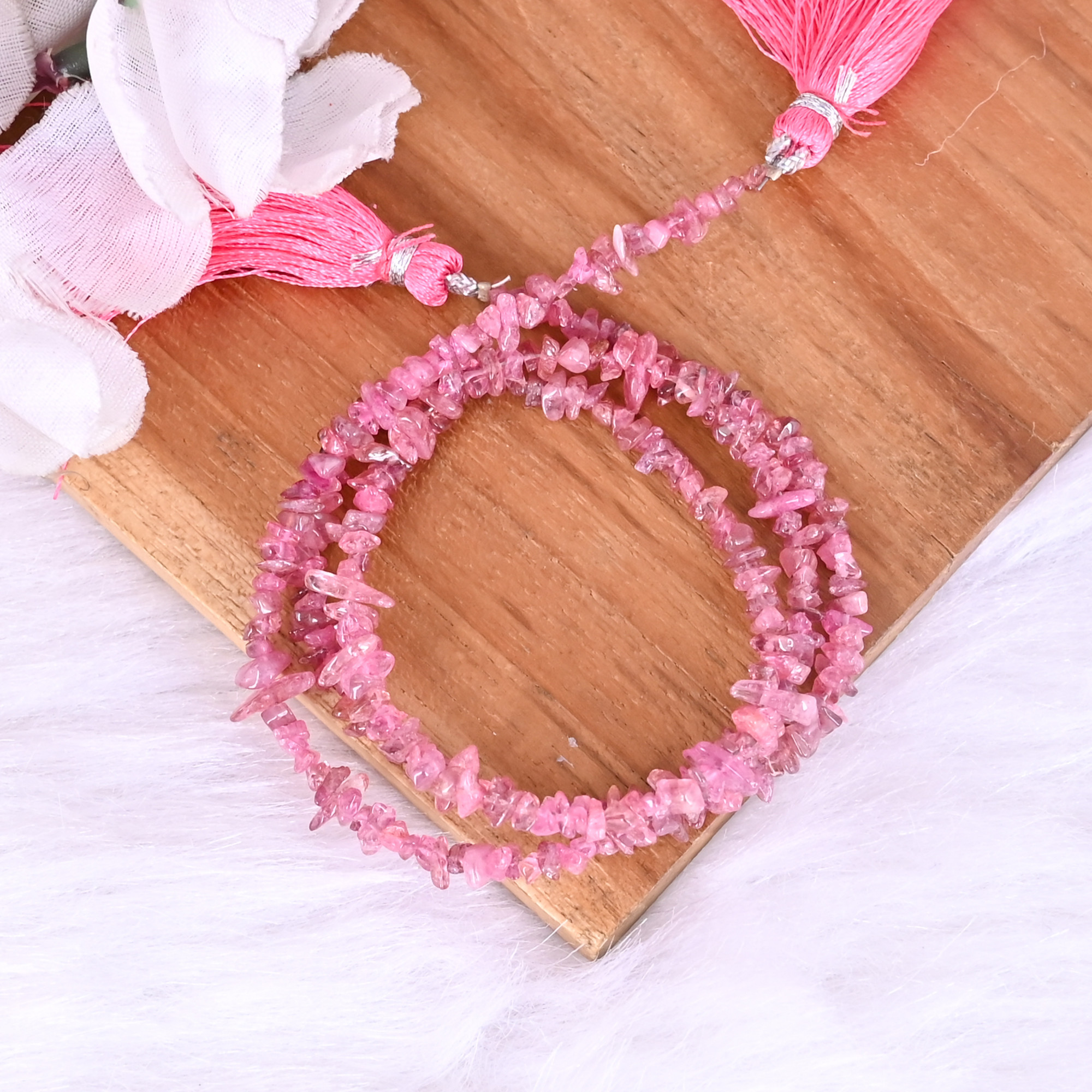 Natural Pink Tourmaline Loose Gemstone 122 Gram Mix Size Irregular Briolette Beads Strand for Jewelry Making 1 Line Strand