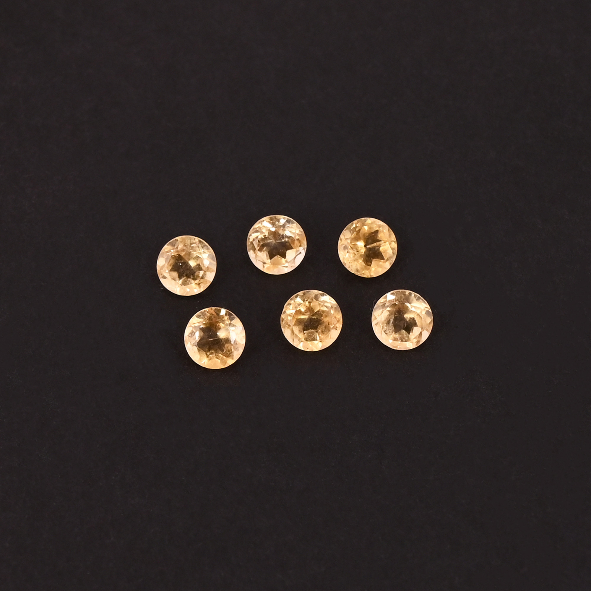 Natural Citrine 5MM Round Normal Cut 295Cts 6Pcs Gemstone Lot For Making Jewelry