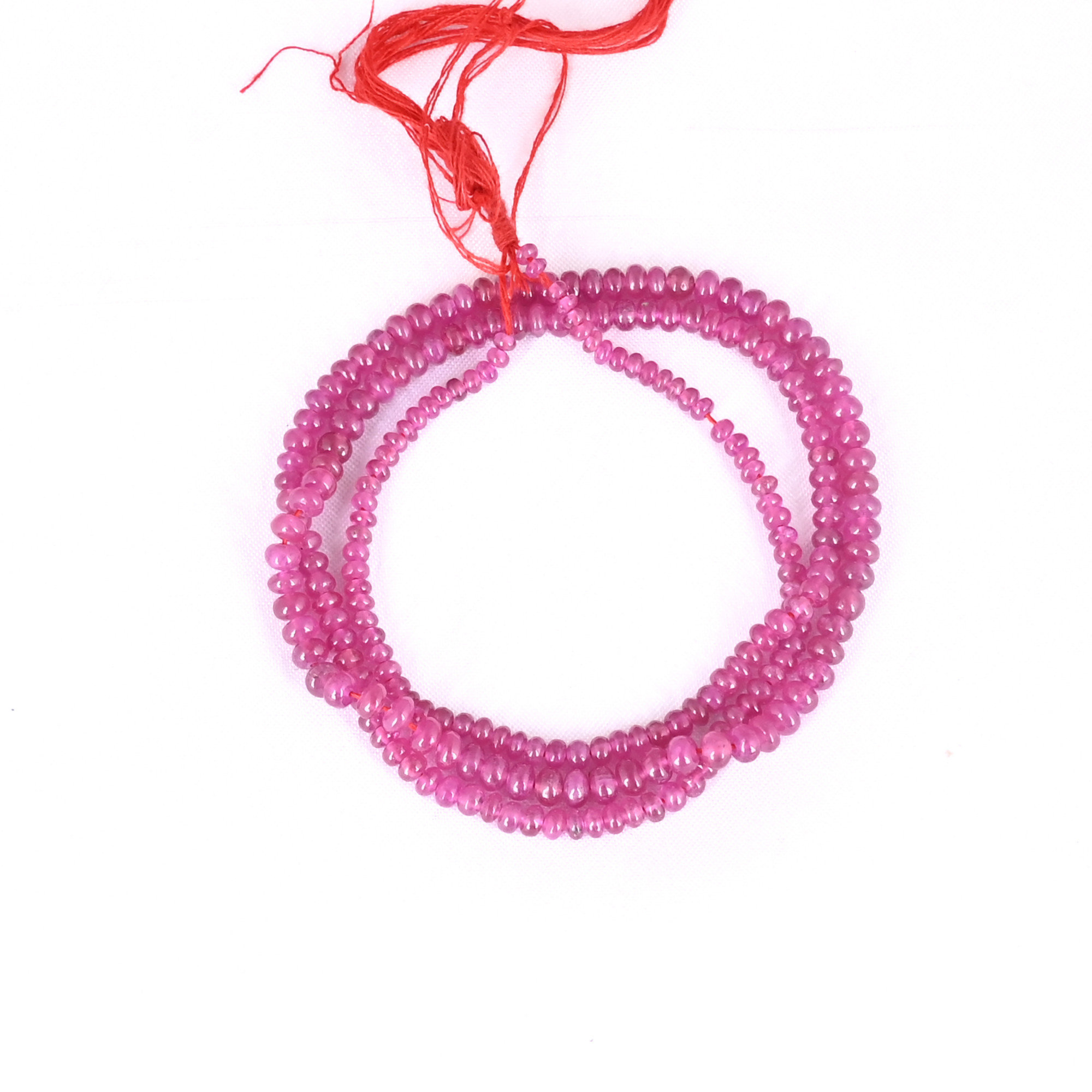 Natural Ruby Loose Gemstone 127 Gram Mix Size Round Briolette Smooth Beads Strand for Jewelry Making 1 Line Strand