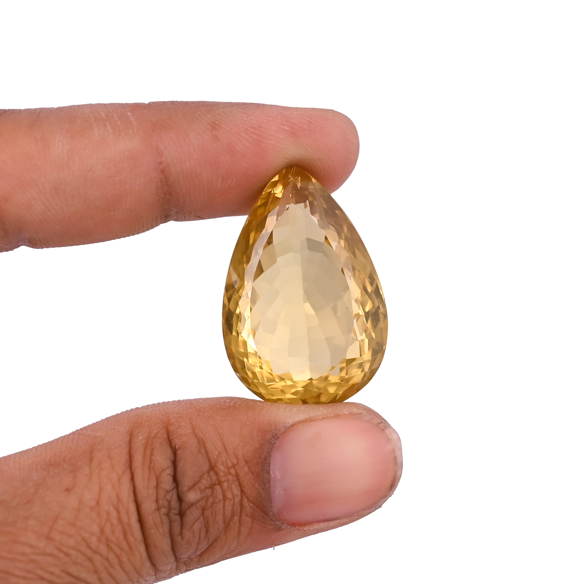Natural Lemon Quartz 30X20MM Pear Normal Cut 5565Cts 1 Piece Gemstone For Making Jewelry
