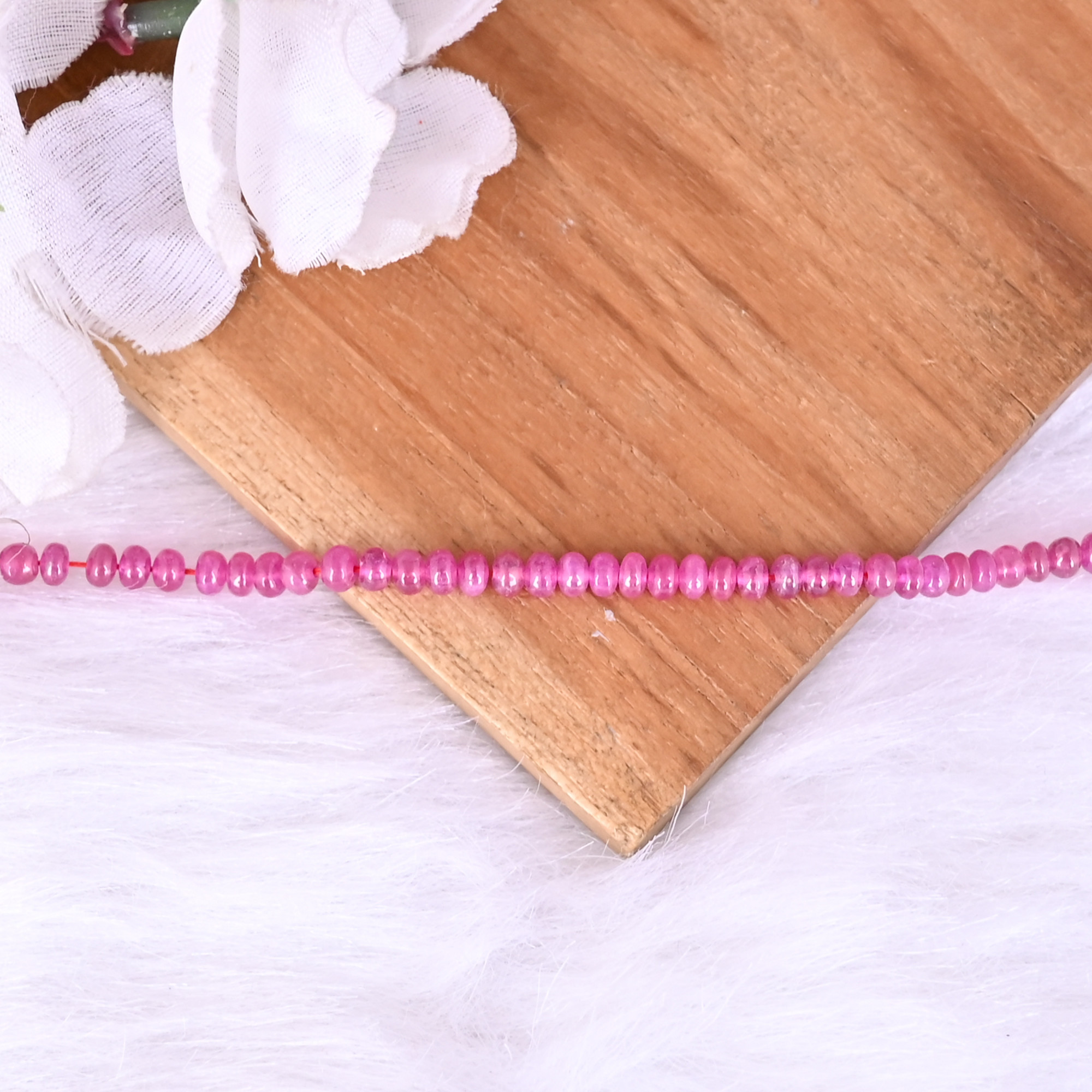 Natural Ruby Loose Gemstone 127 Gram Mix Size Round Briolette Smooth Beads Strand for Jewelry Making 1 Line Strand