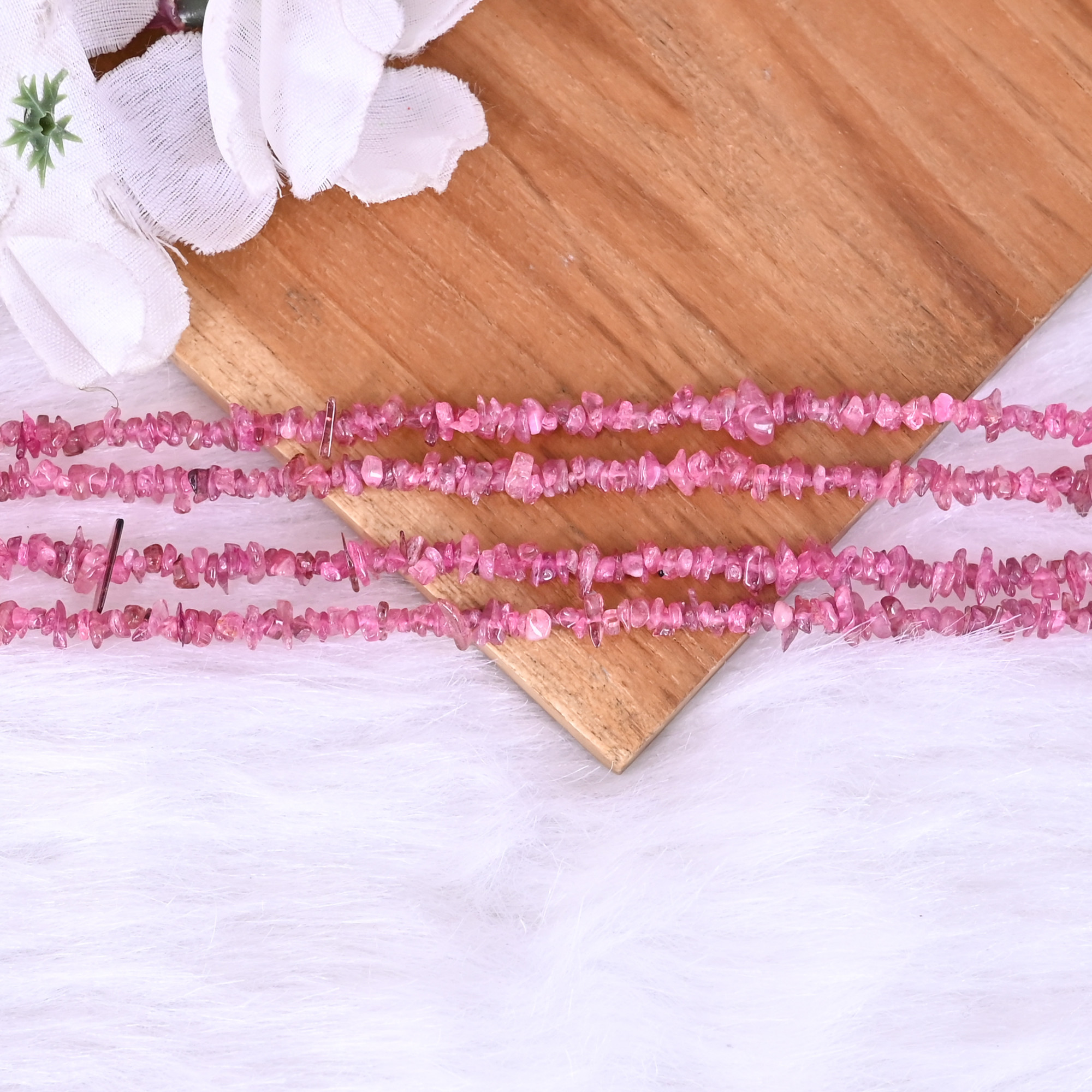 Natural Pink Tourmaline Loose Gemstone 195 Gram Mix Size Irregular Briolette Beads Strand for Jewelry Making 1 Line Strand