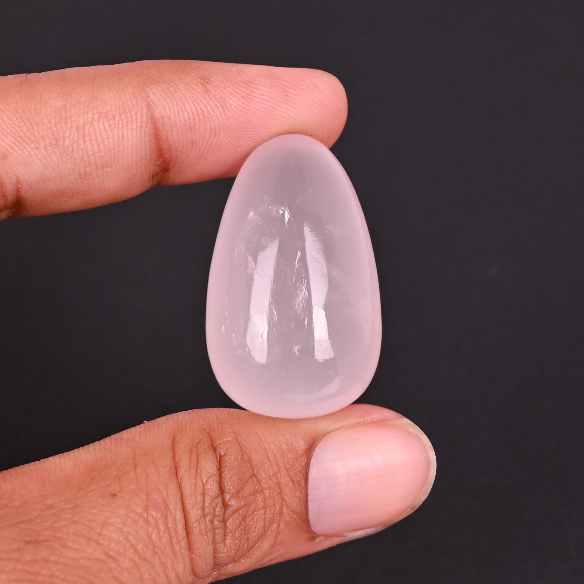 Natural Rose Quartz Loose Gemstone 109 Carat Teardrop 34x21 mm Smooth Cabochon for Jewelry Making  1 Pcs