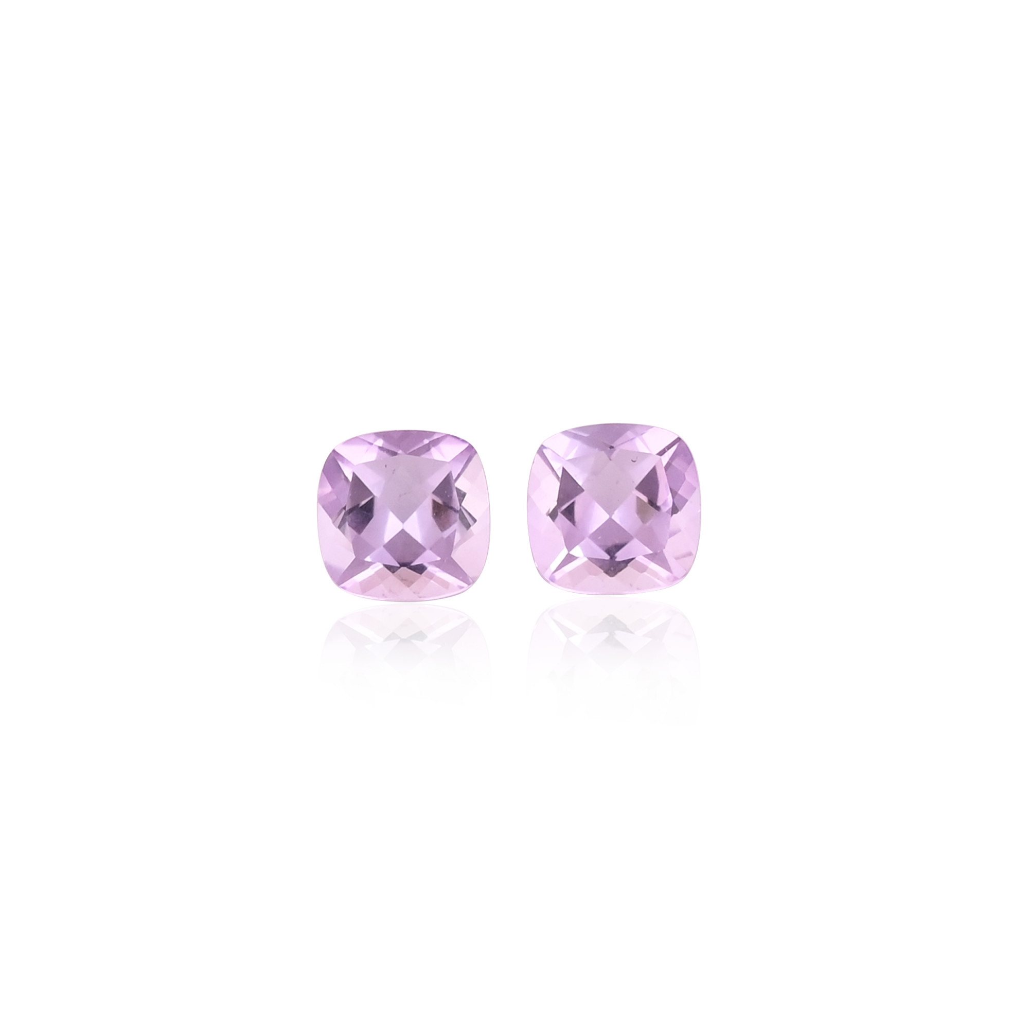 Natural Purple Amethyst 8X8MM Cushion Normal Cut 395Cts 2pcs Gemstone Lot for Making Jewelry
