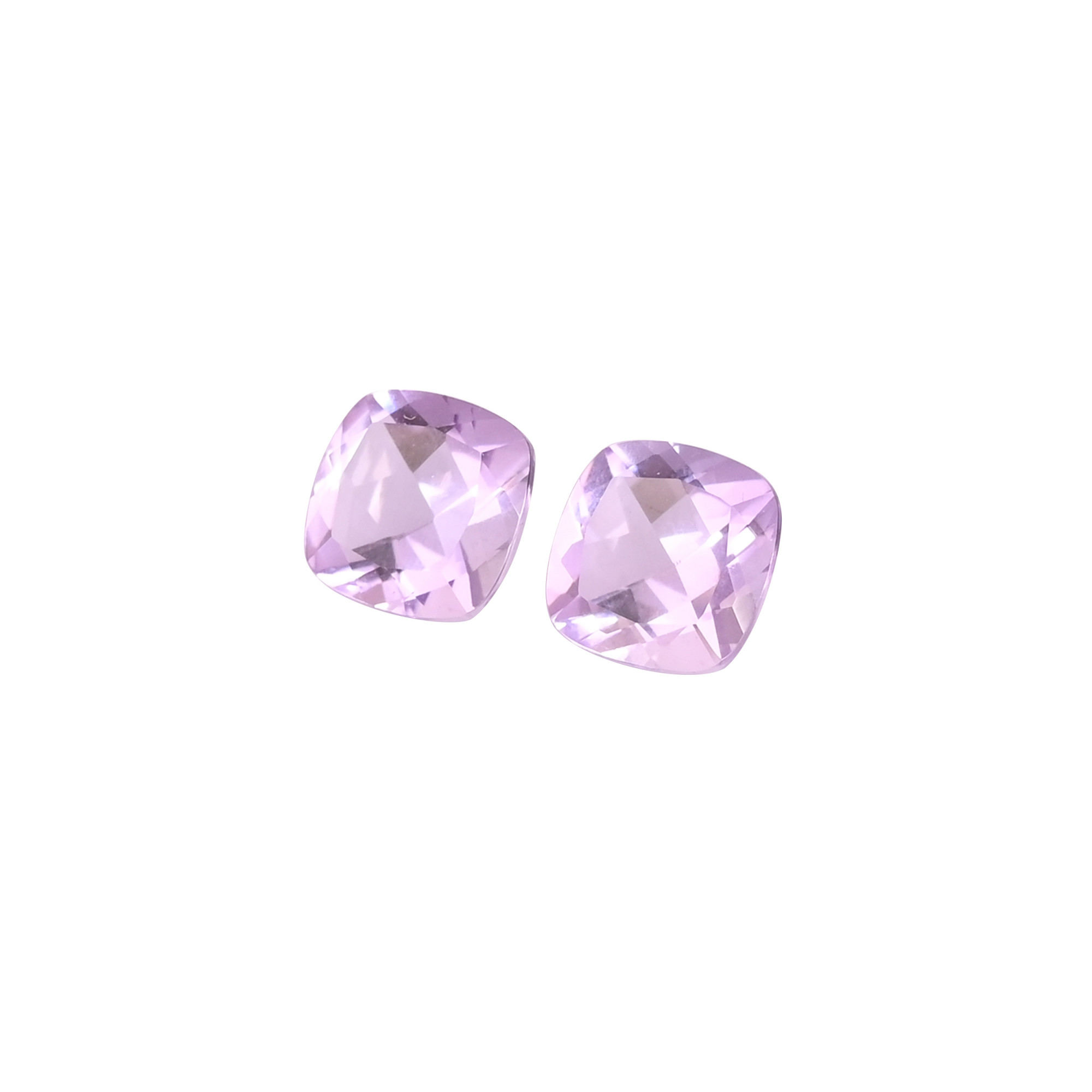 Natural Purple Amethyst 8X8MM Cushion Normal Cut 395Cts 2pcs Gemstone Lot for Making Jewelry