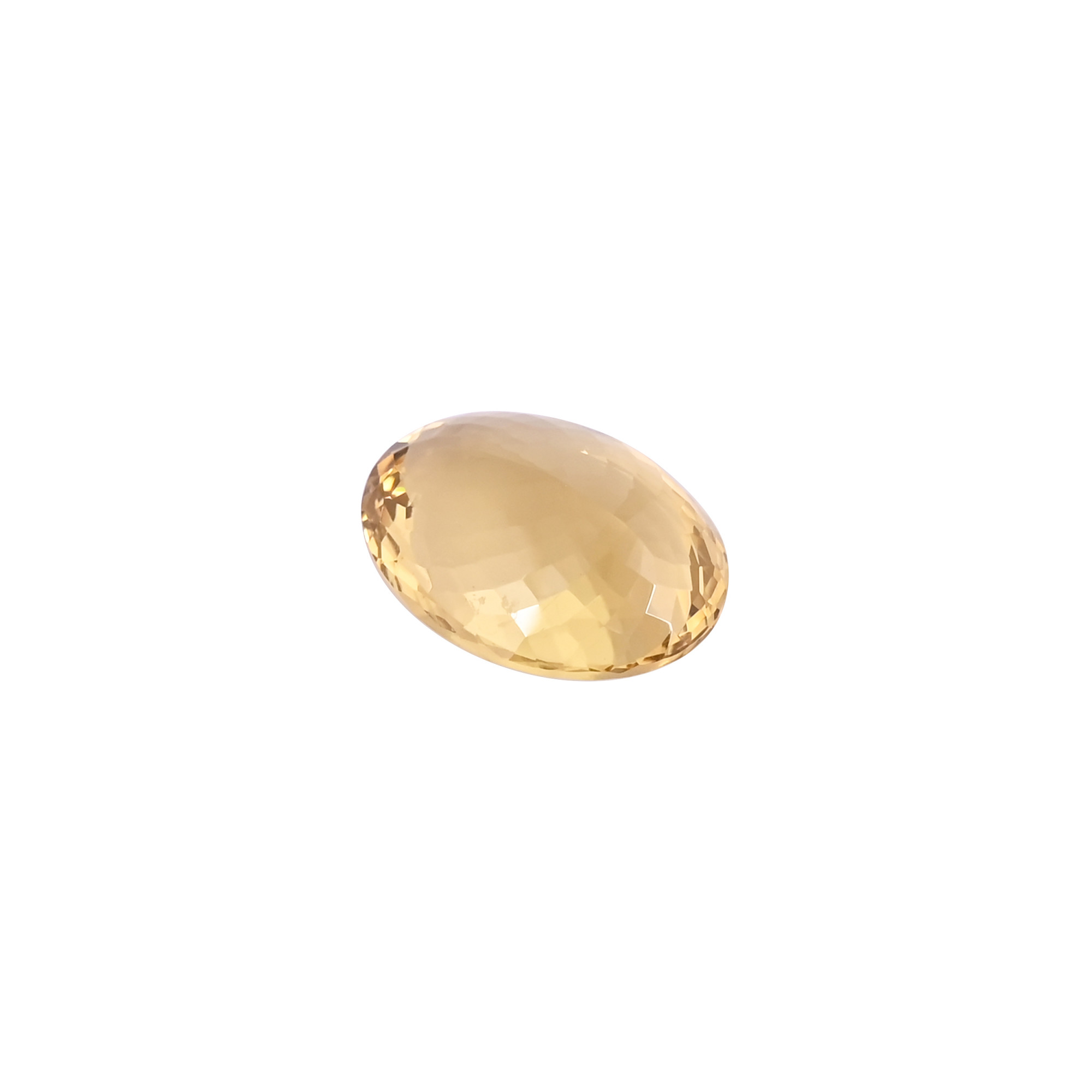 Natural Lemon Quartz 29X22MM Oval Checker Cut 50Cts 1 Piece Gemstone For Making Jewelry