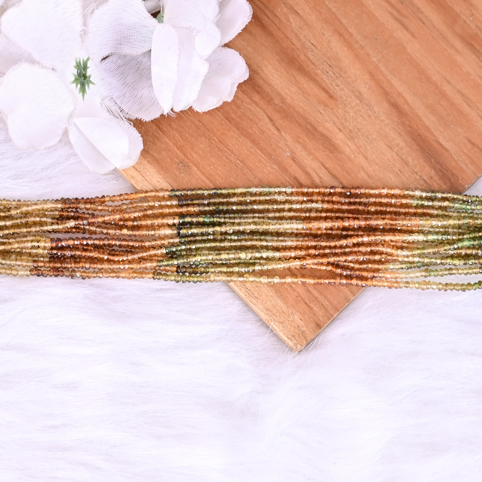Natural Multi Sapphire Loose Gemstone 444 Gram 3x3 mm Round Briolette Faceted Beads Strand for Jewelry Making  1 Line Strand