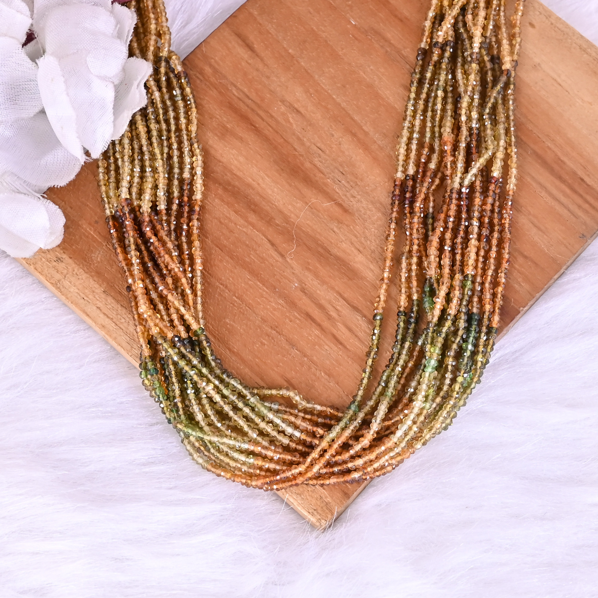 Natural Multi Sapphire Loose Gemstone 444 Gram 3x3 mm Round Briolette Faceted Beads Strand for Jewelry Making 1 Line Strand