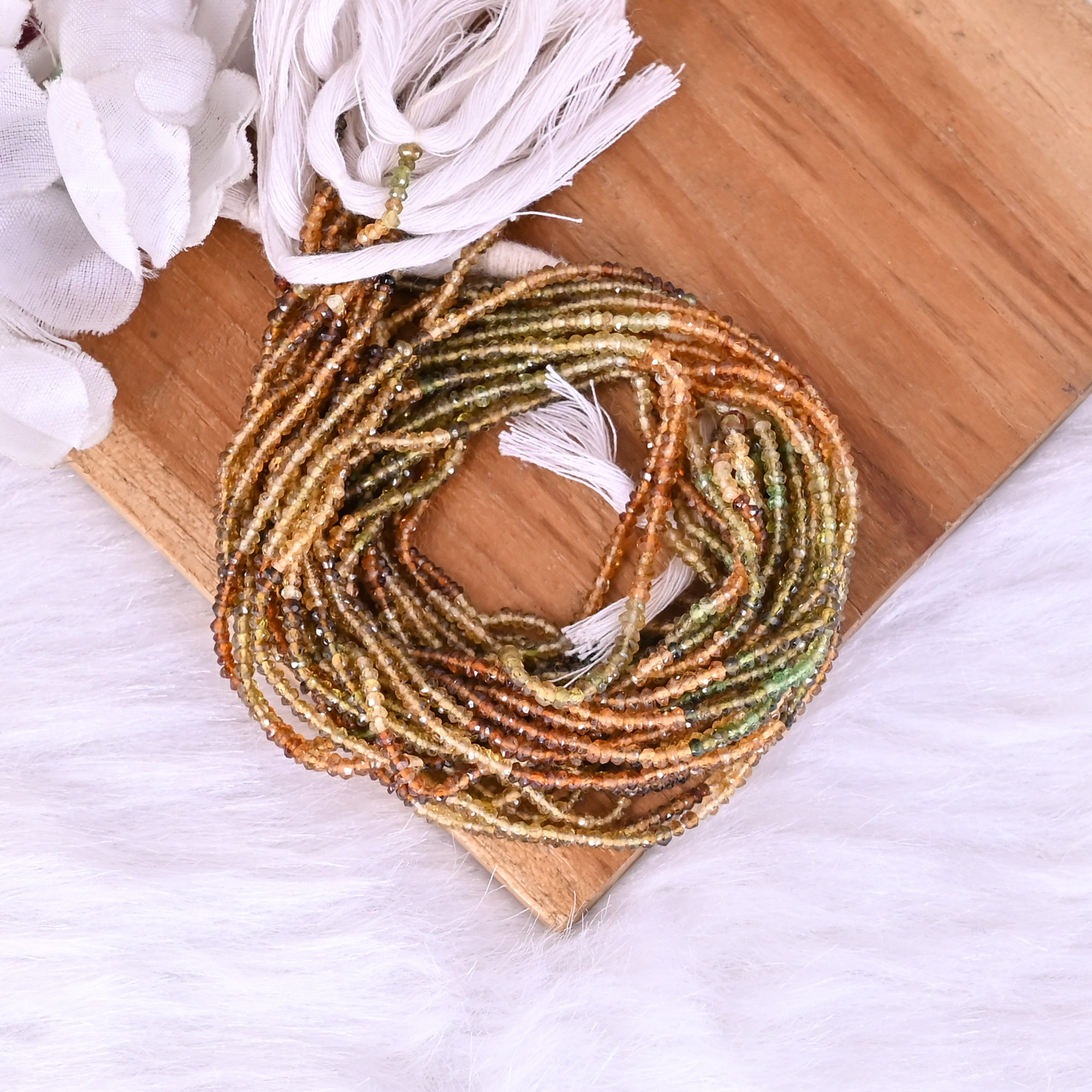 Natural Multi Sapphire Loose Gemstone 444 Gram 3x3 mm Round Briolette Faceted Beads Strand for Jewelry Making 1 Line Strand