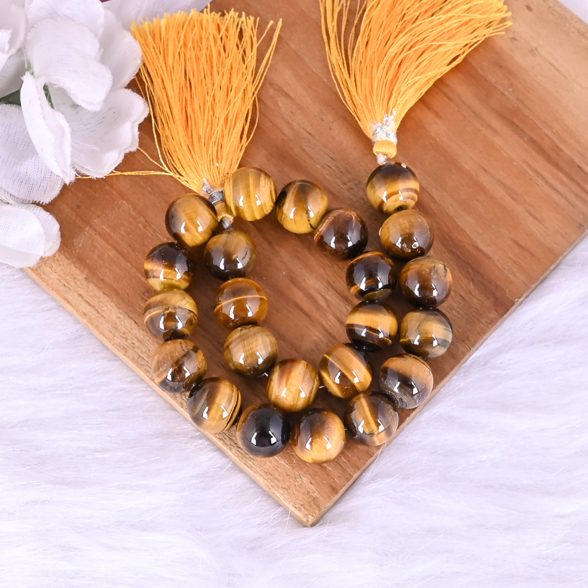 Tiger Eye Loose Gemstone 527 Gram 12x12 mm Round Briolette Smooth Beads Strand for Jewelry Making 1 Line Strand