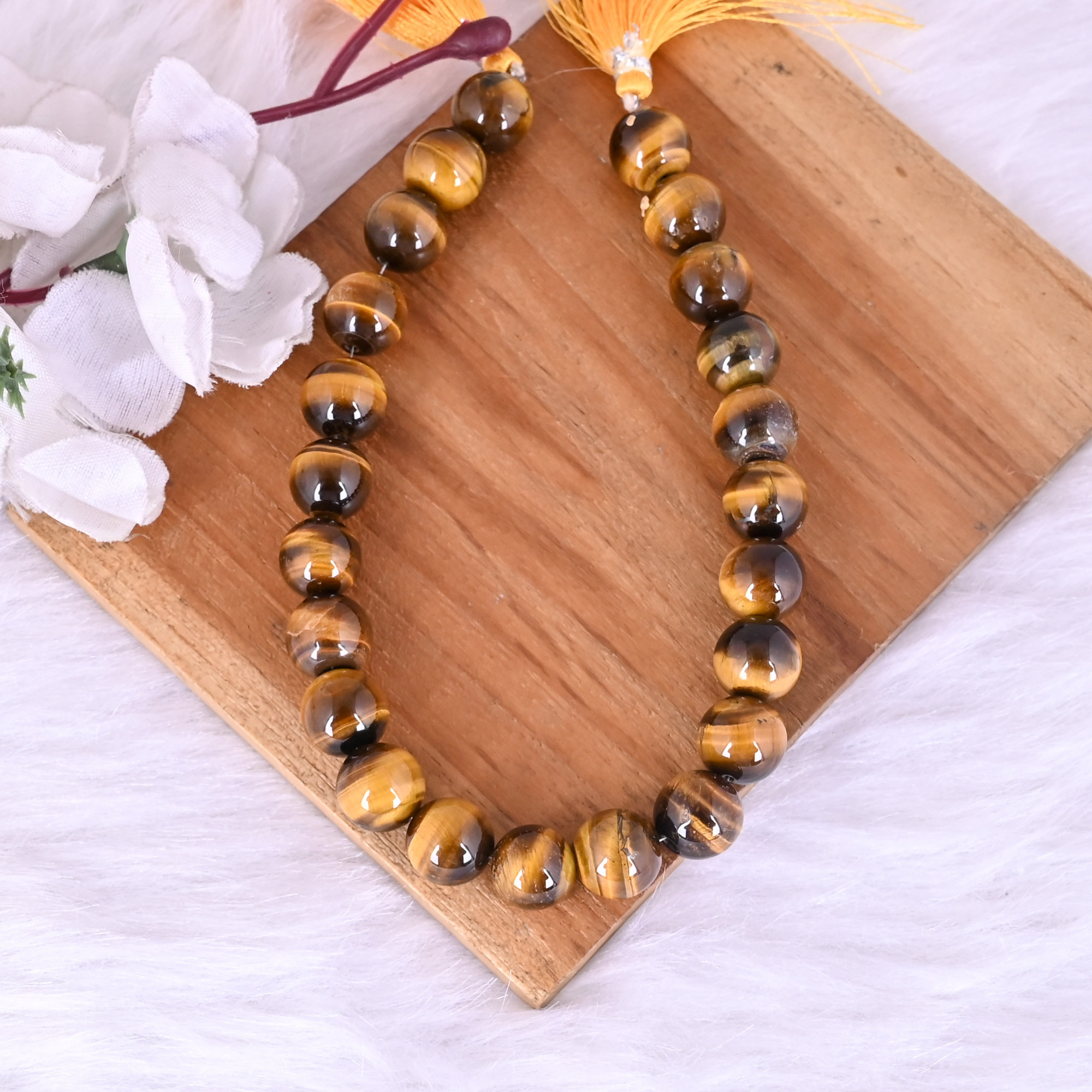 Tiger Eye Loose Gemstone 527 Gram 12x12 mm Round Briolette Smooth Beads Strand for Jewelry Making 1 Line Strand