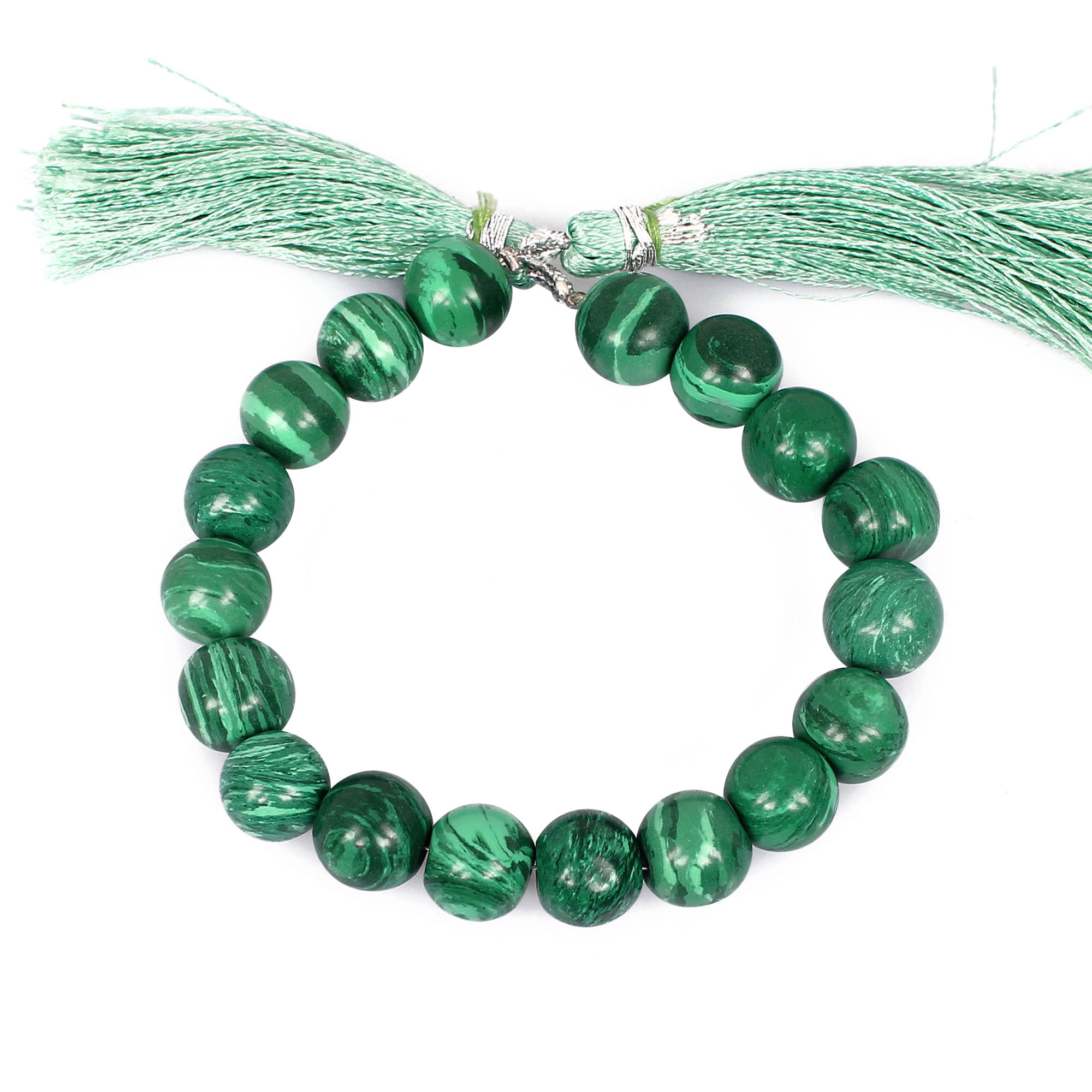 Natural Malachite Loose Gemstone 247 Gram 10x10 mm Round Briolette Faceted Beads Strand for Jewelry Making 1 Line Strand