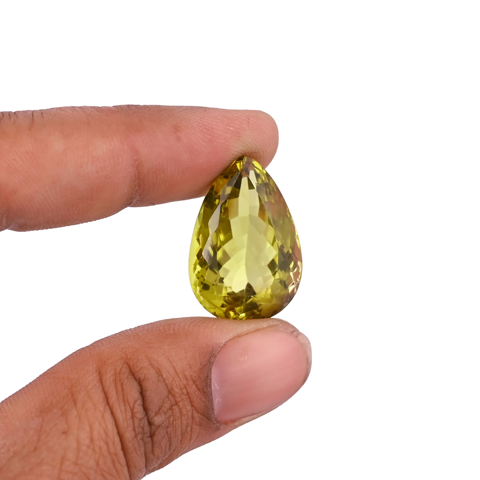Natural Lemon Quartz 24X16MM Pear Normal Cut 3035Cts 1 Piece Gemstone For Making Jewelry