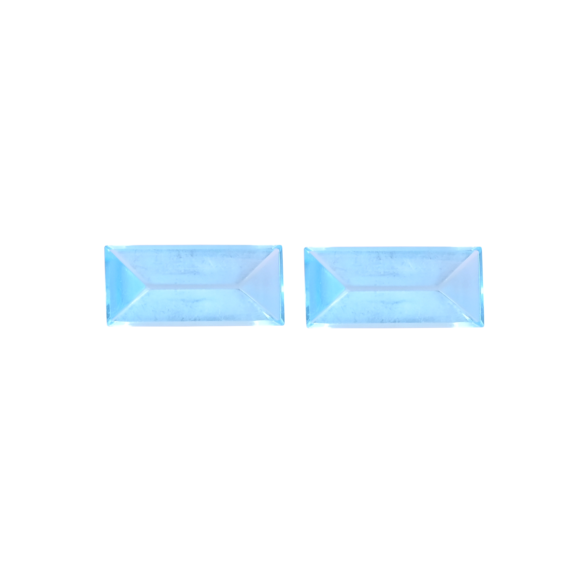 Blue Hydro Loose Gemstone 143 Carat Rectangle 20x9 mm Flat-back Faceted for Jewelry Making 1 Pair