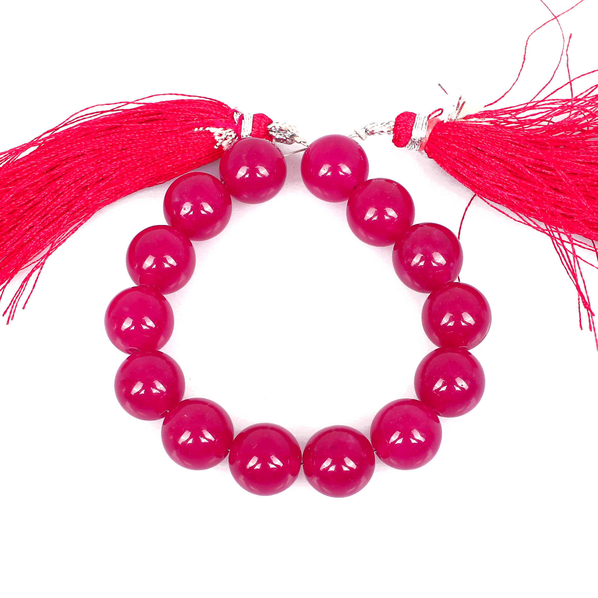 Natural Fuchsia chalcedony Loose Gemstone 225 Gram 10x10 mm Round Briolette Faceted Beads Strand for Jewelry Making 1 Line Strand
