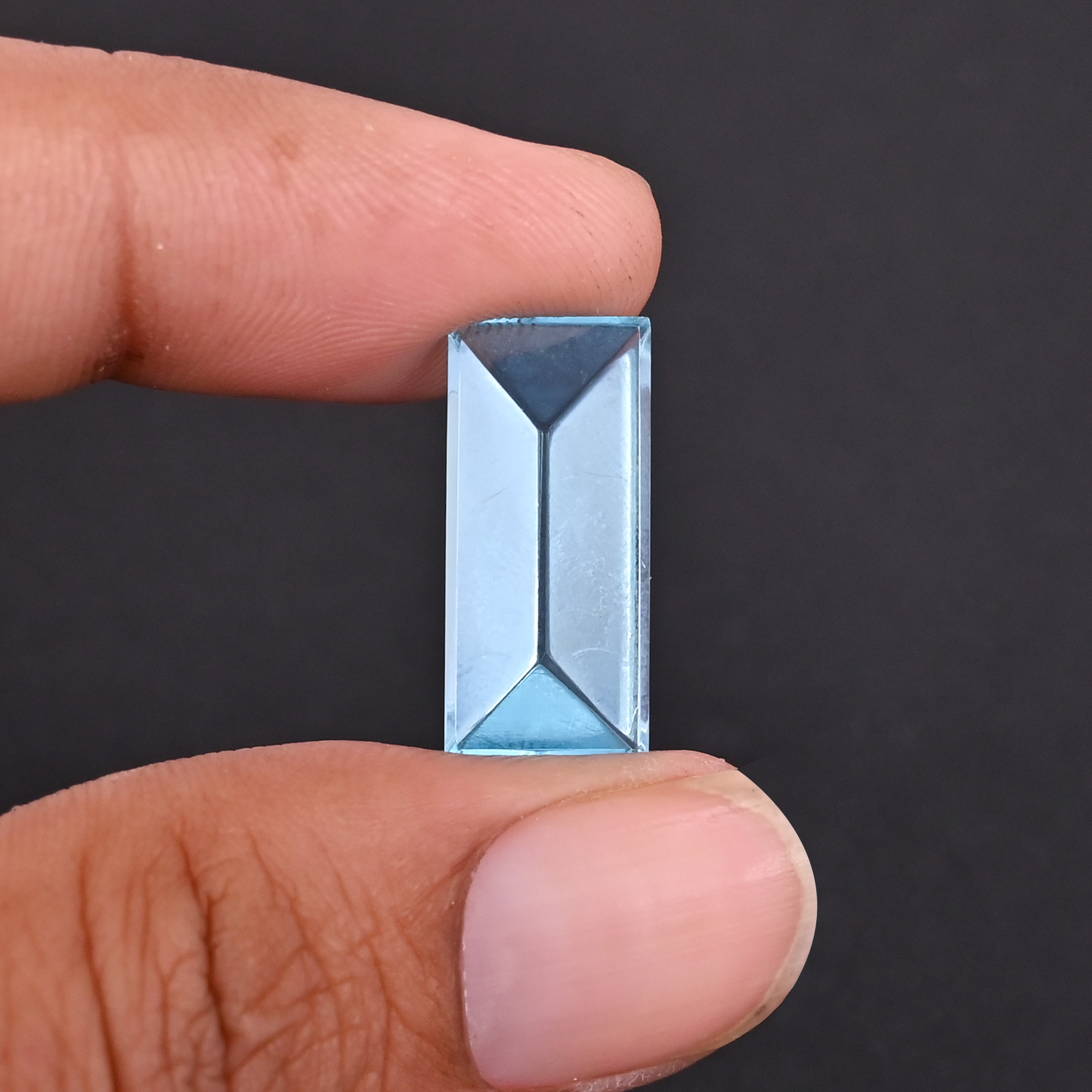 Blue Hydro Loose Gemstone 143 Carat Rectangle 20x9 mm Flat-back Faceted for Jewelry Making  1 Pair