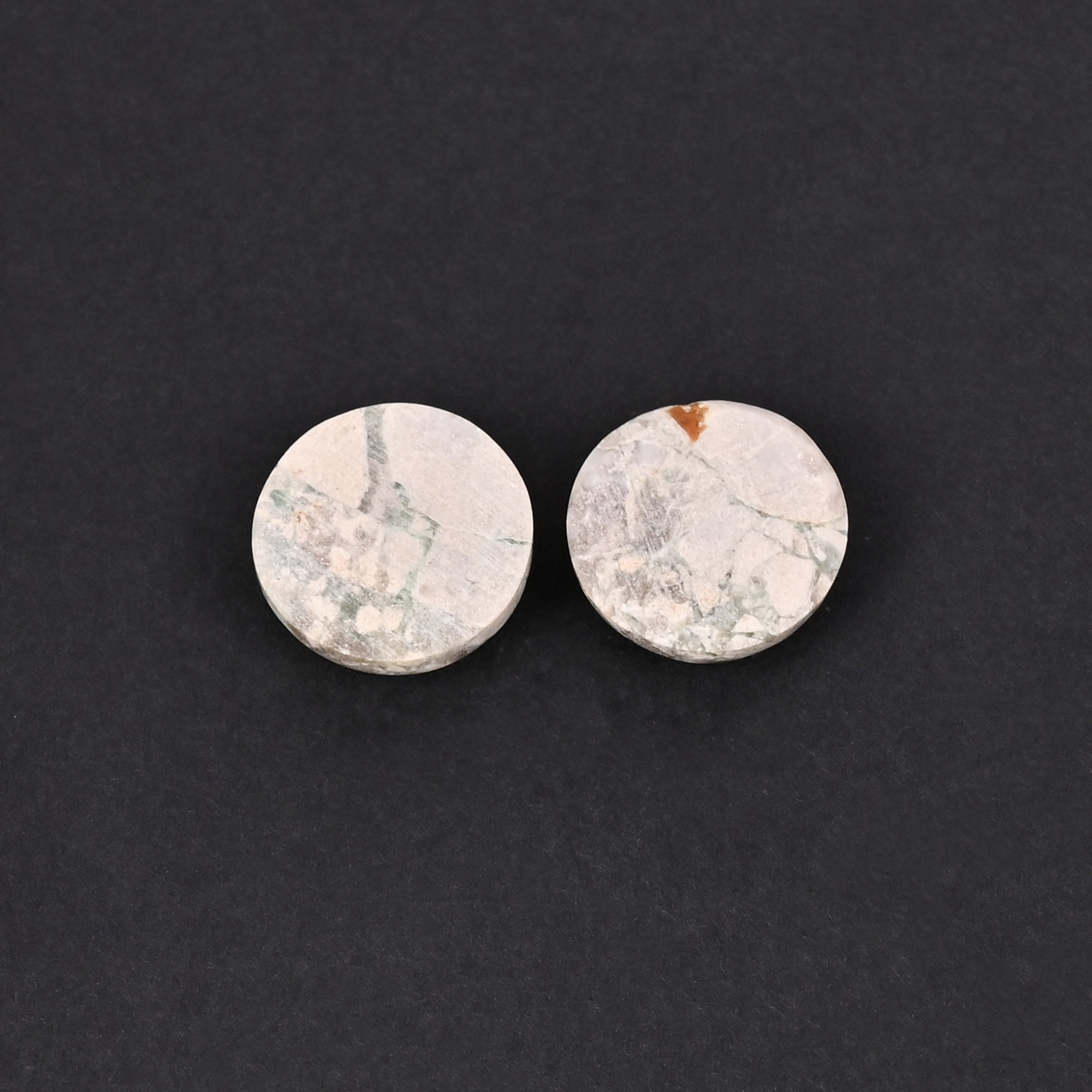 Natural Frog Skin Jasper Loose Gemstone 103 Carat Round 13x13 mm Flat-back Cabochon for Jewelry Making 1 Pcs