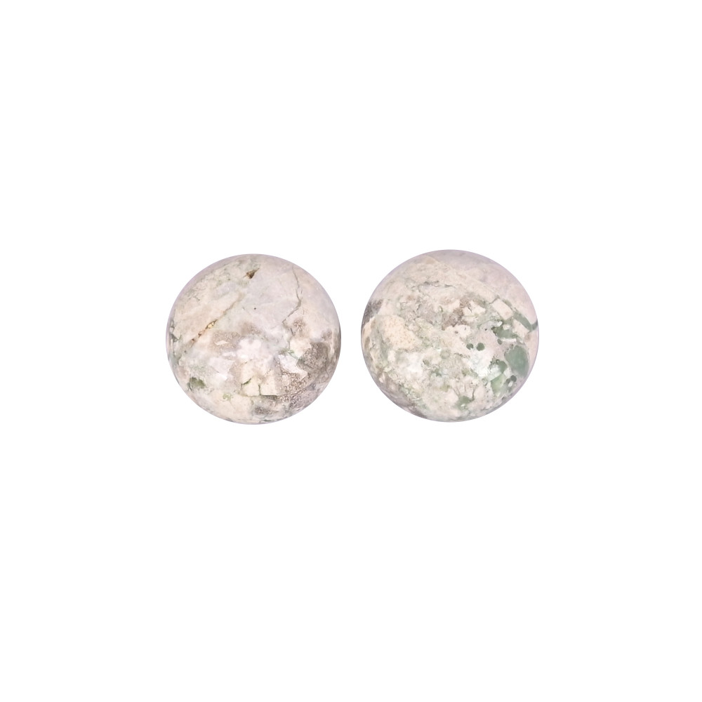 Image of Natural Frog Skin Jasper Loose Gemstone 10.3 Carat Round 13x13 mm Flat-back Cabochon for Jewelry Making | 1 Pcs