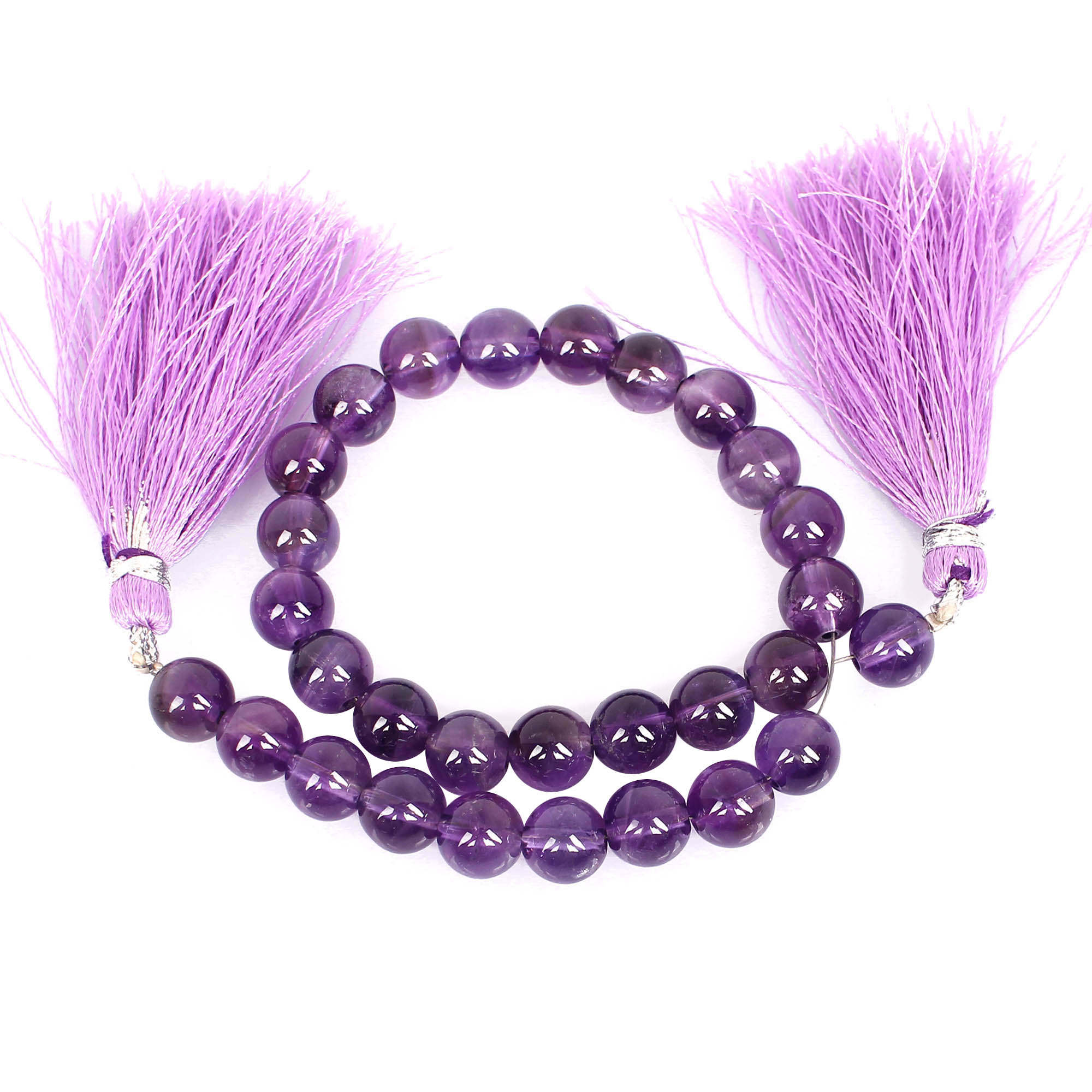 Natural Amethyst Loose Gemstone 23 Gram 8x8 mm Round Briolette Faceted Beads Strand for Jewelry Making 1 Line Strand