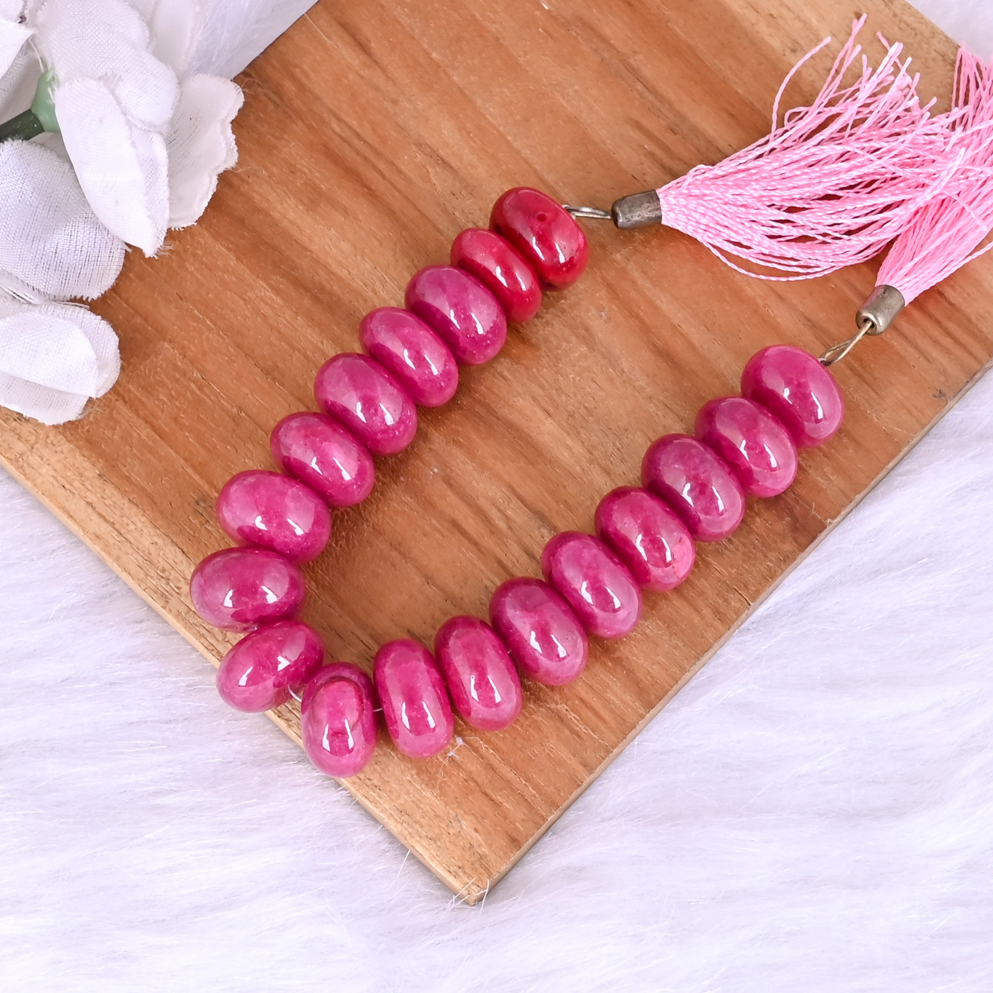 Natural Agate Loose Gemstone 577 Gram 15x8 mm Round Briolette Smooth Beads Strand for Jewelry Making 1 Line Strand