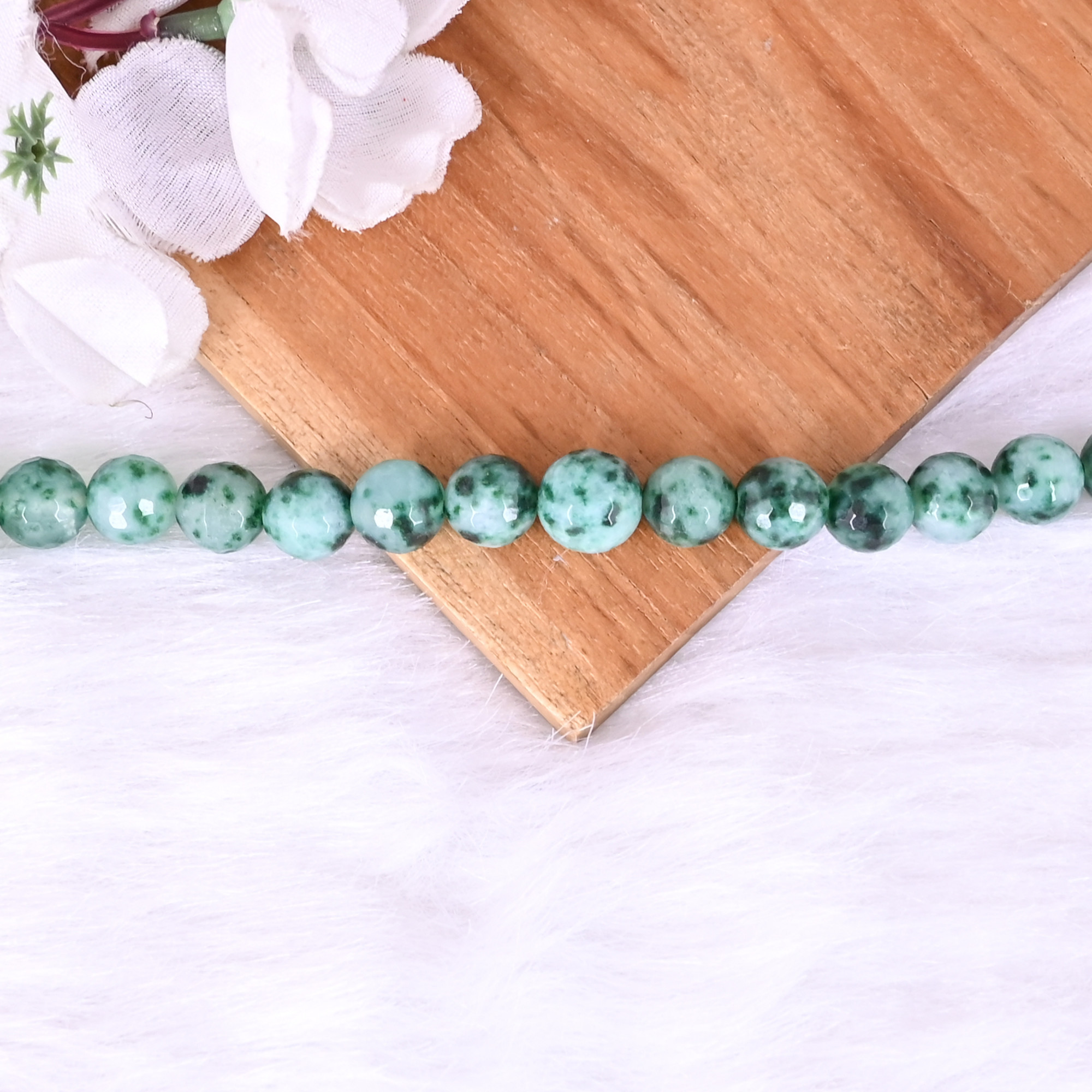 Natural Blood Agate Loose Gemstone 439 Gram 10x10 mm Round Briolette Faceted Beads Strand for Jewelry Making 1 Line Strand