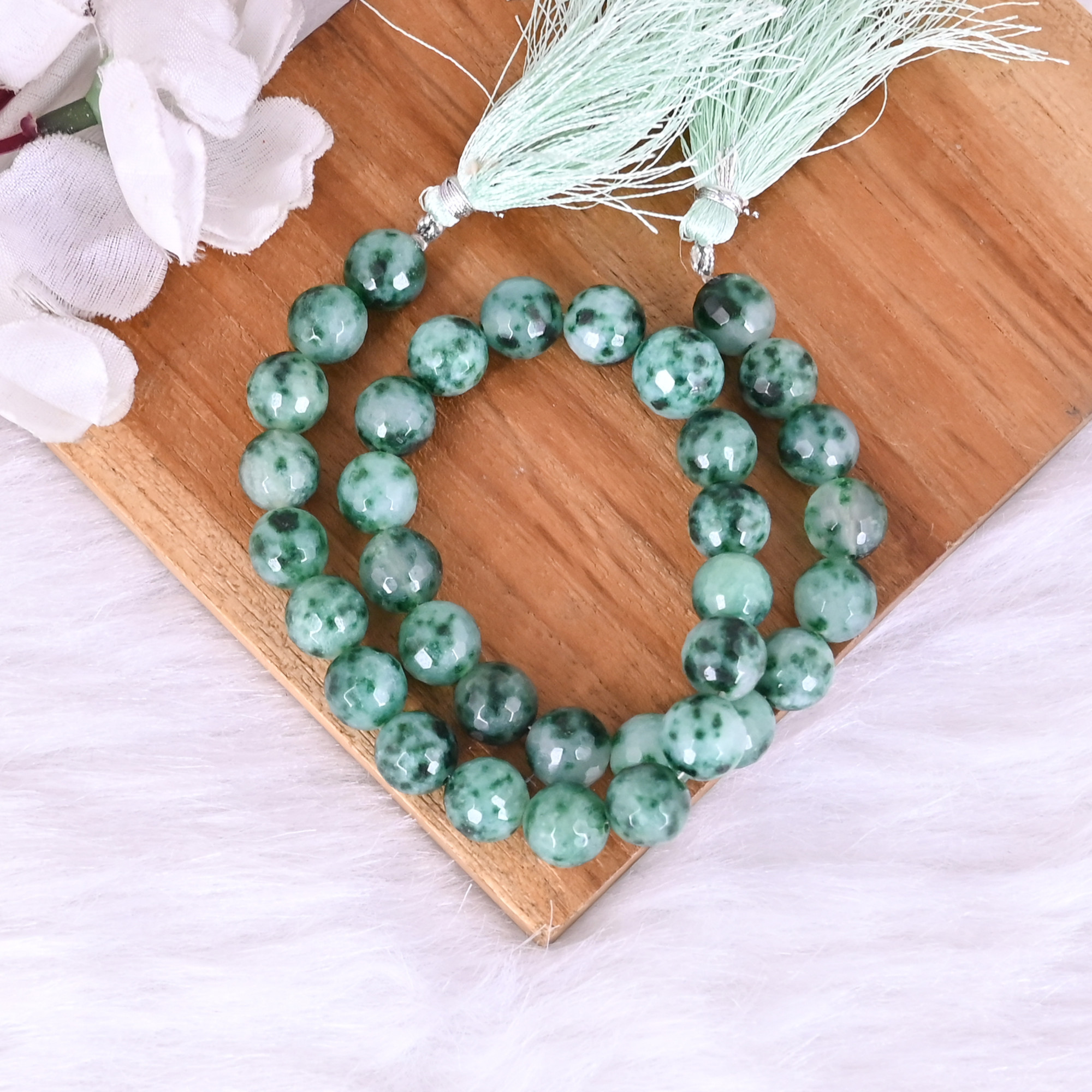 Natural Blood Agate Loose Gemstone 439 Gram 10x10 mm Round Briolette Faceted Beads Strand for Jewelry Making 1 Line Strand