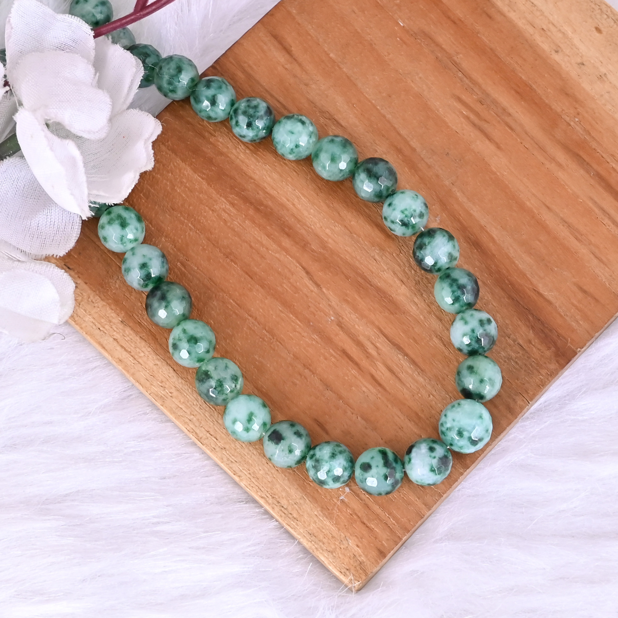 Natural Blood Agate Loose Gemstone 439 Gram 10x10 mm Round Briolette Faceted Beads Strand for Jewelry Making 1 Line Strand
