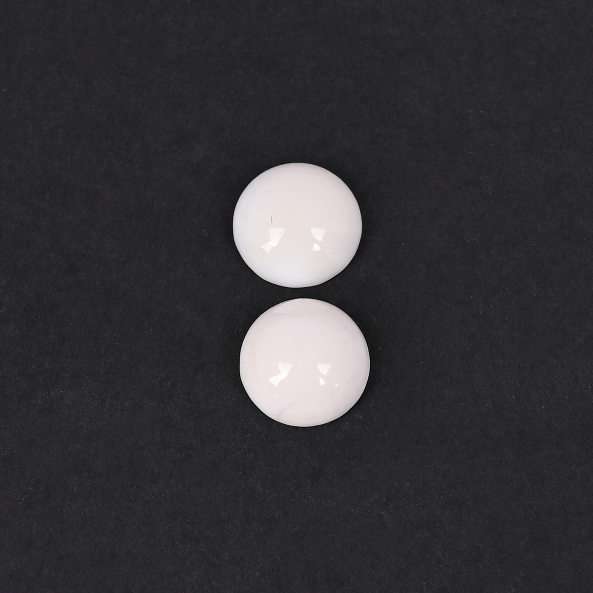 Natural White Opal Loose Gemstone 54 Carat Round 10x10 mm Flat-back Cabochon for Jewelry Making 1 Pair