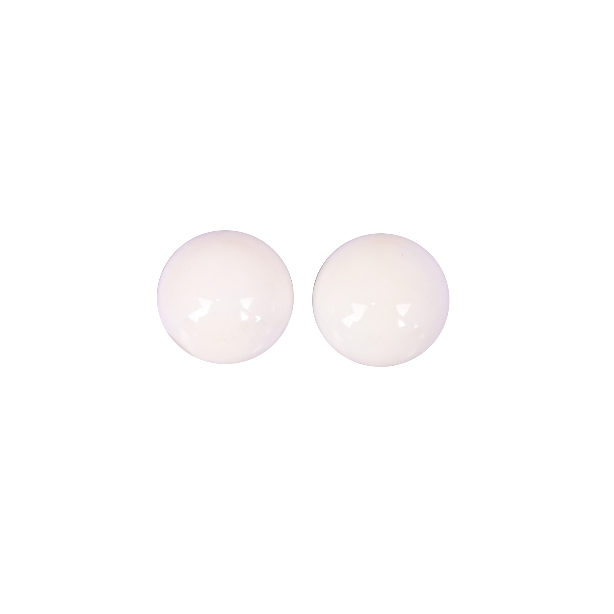 Natural White Opal Loose Gemstone 54 Carat Round 10x10 mm Flat-back Cabochon for Jewelry Making 1 Pair